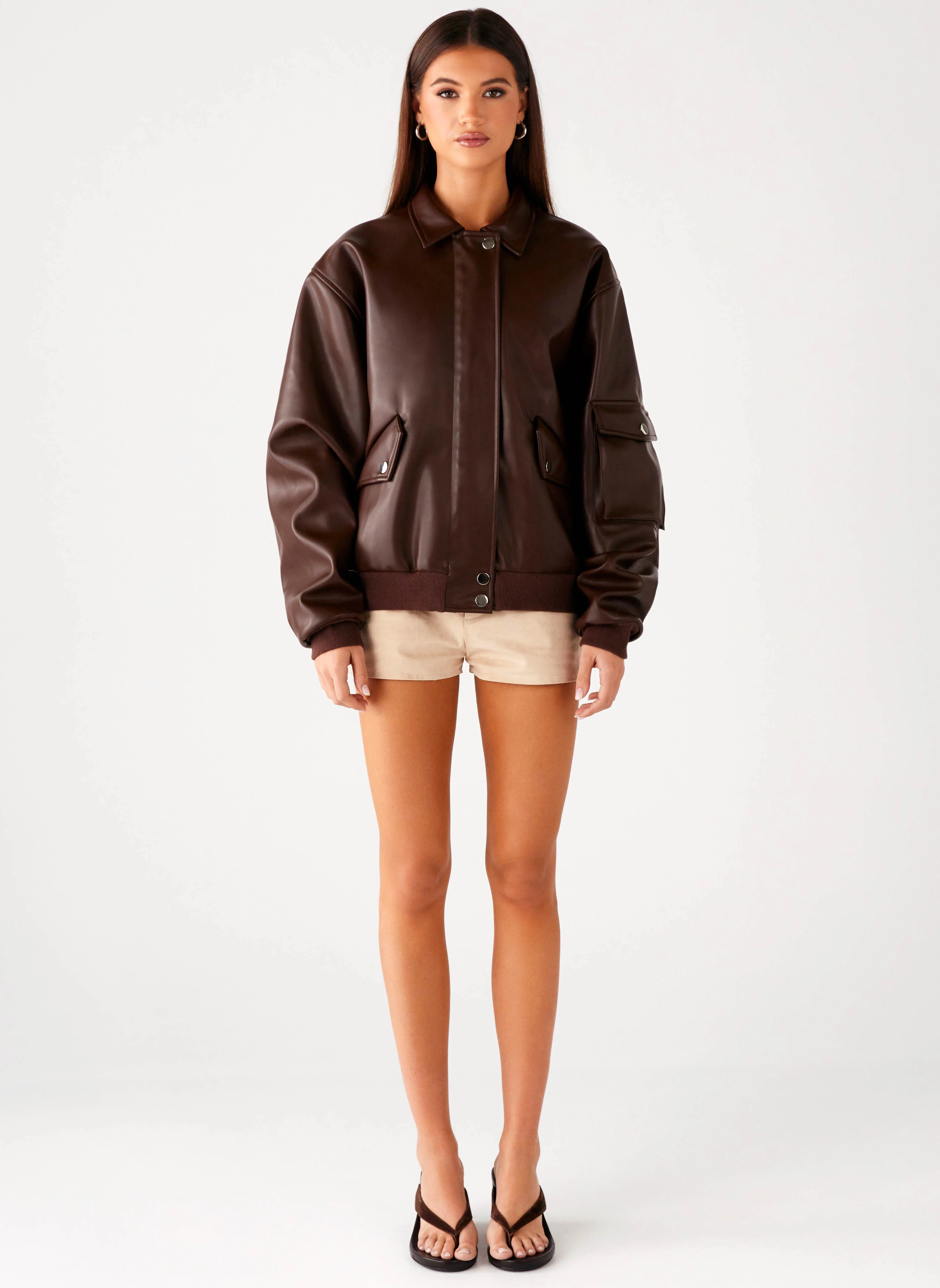 Indara Bomber Jacket - Chocolate - Image 8