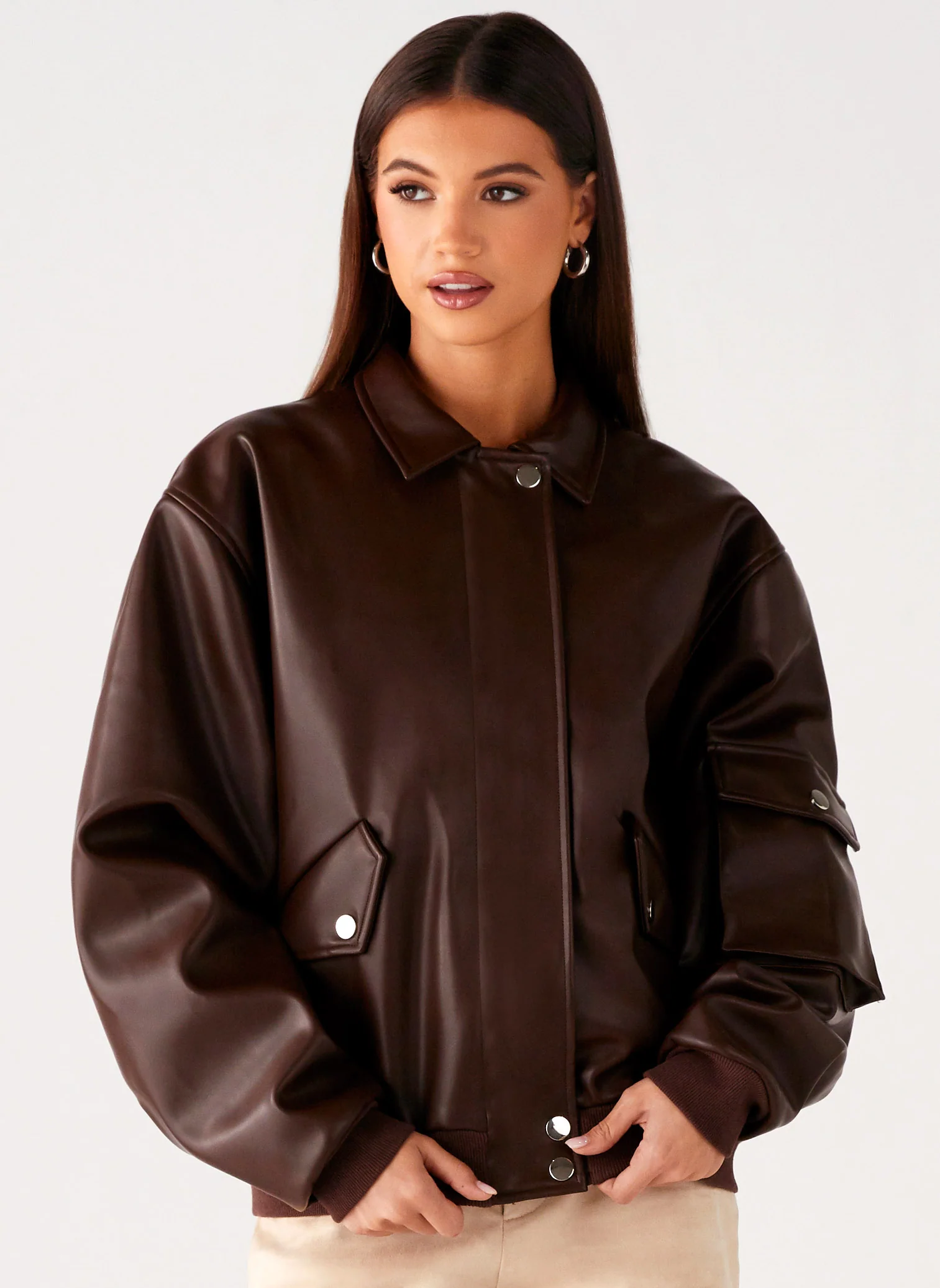 Indara Bomber Jacket - Chocolate - Image 9