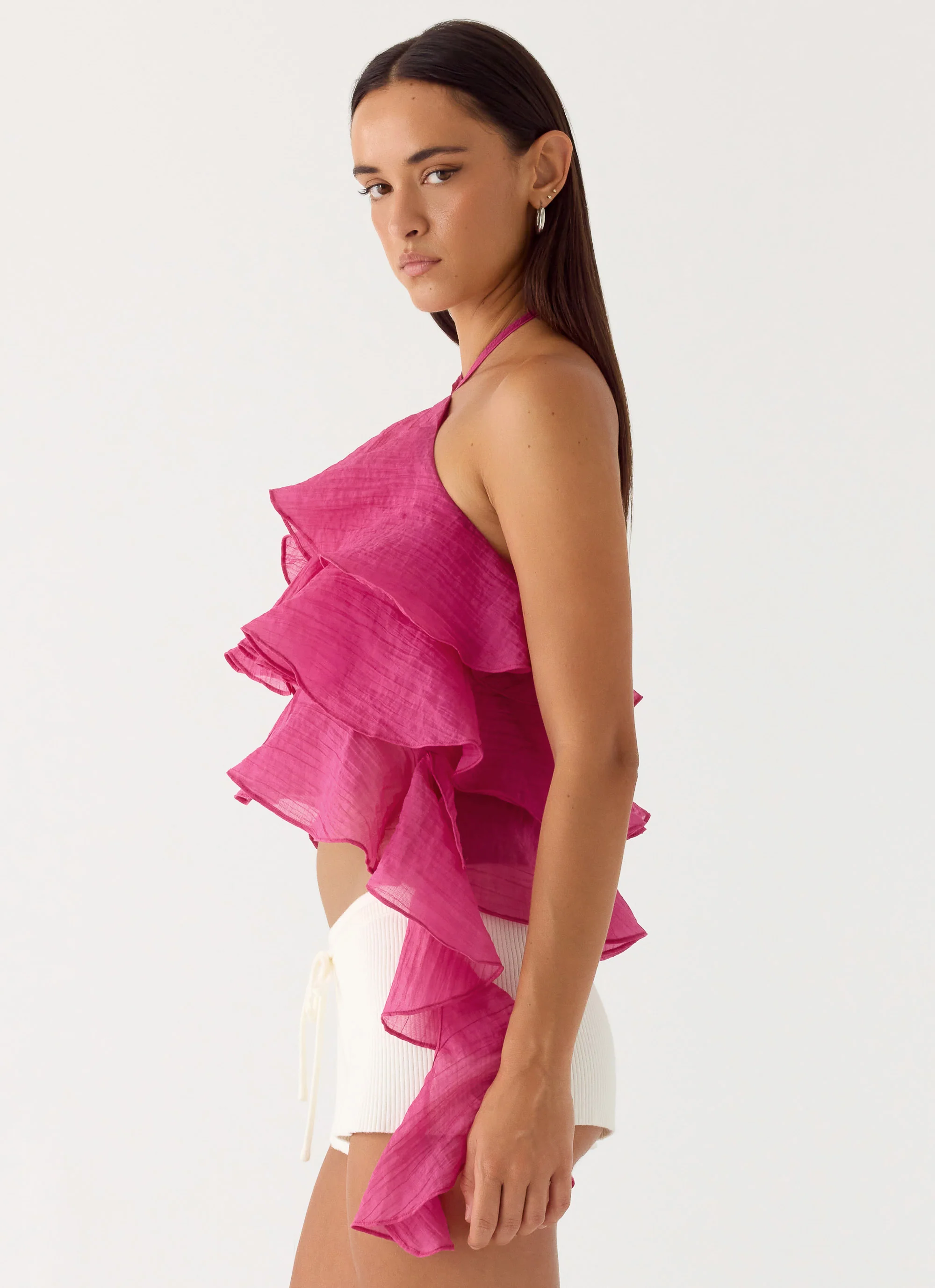 Inna Frill Halter Top - Fuchsia - Image 2