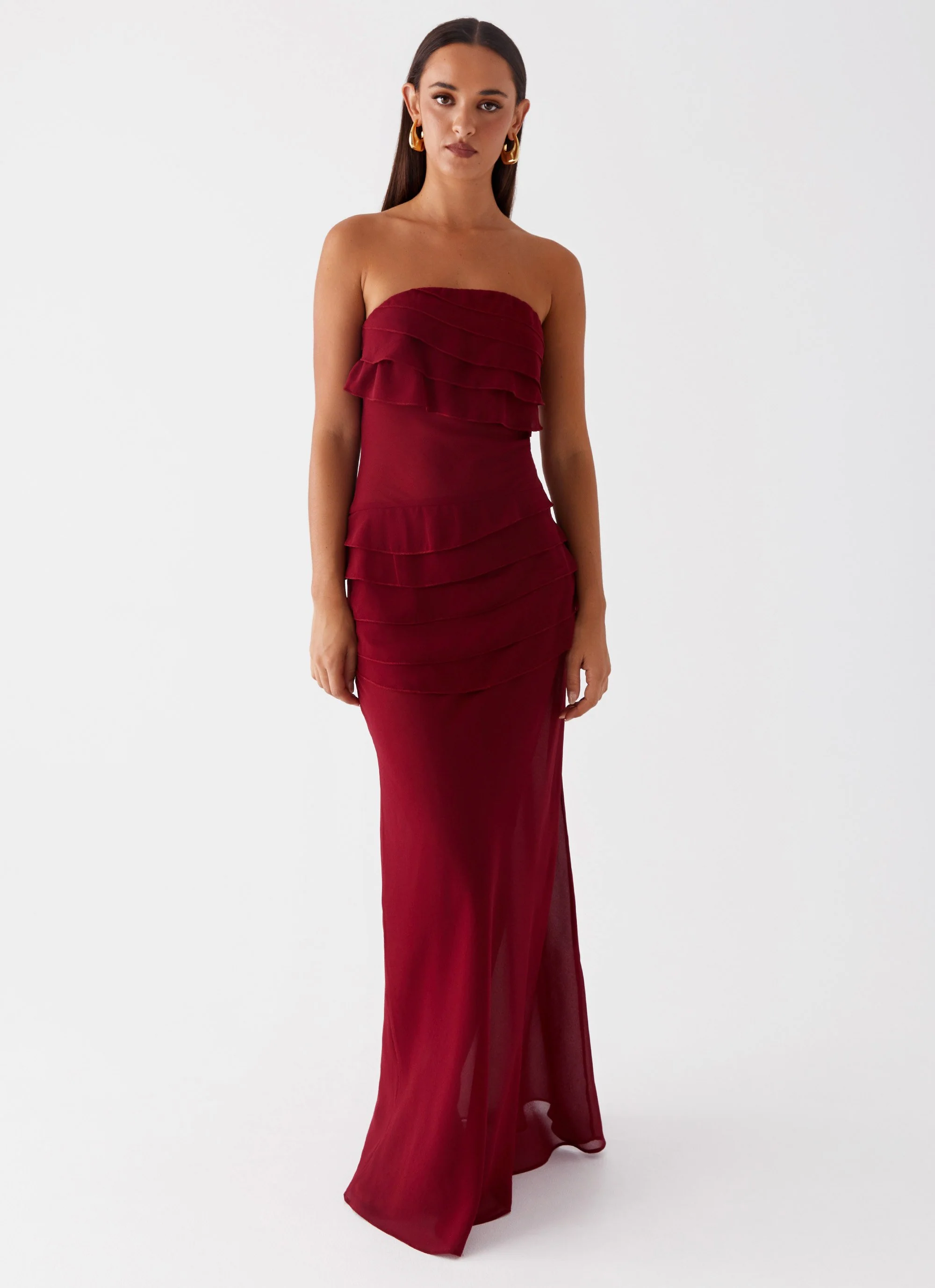 Into The Night Maxi Dress - Cherry Red - Image 6