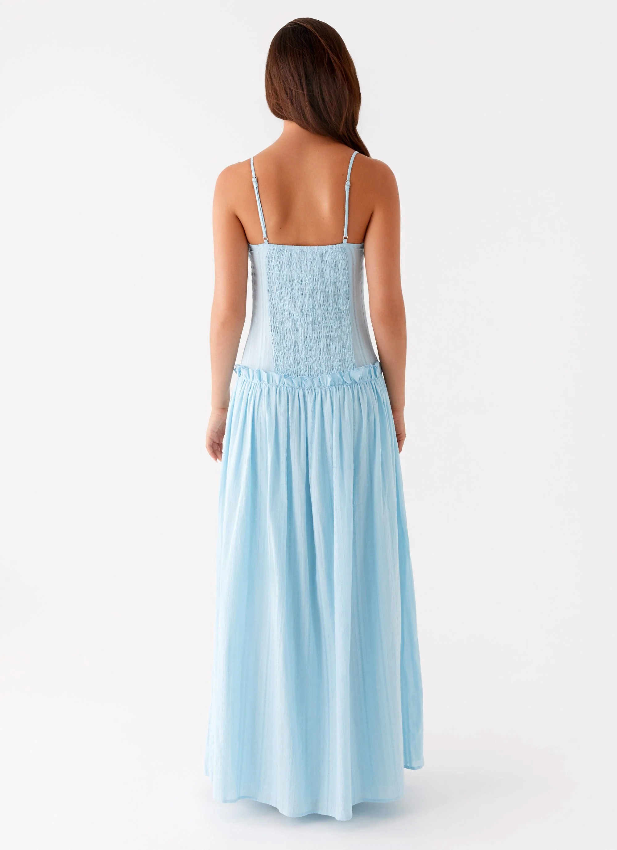 Jacinda Drop Waist Maxi Dress - Blue - Image 4