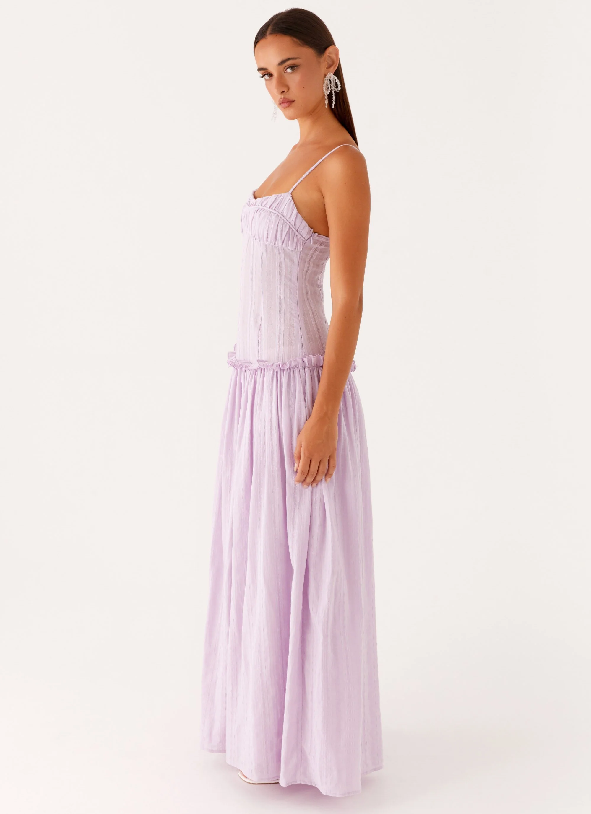 Jacinda Drop Waist Maxi Dress - Lavender - Image 3