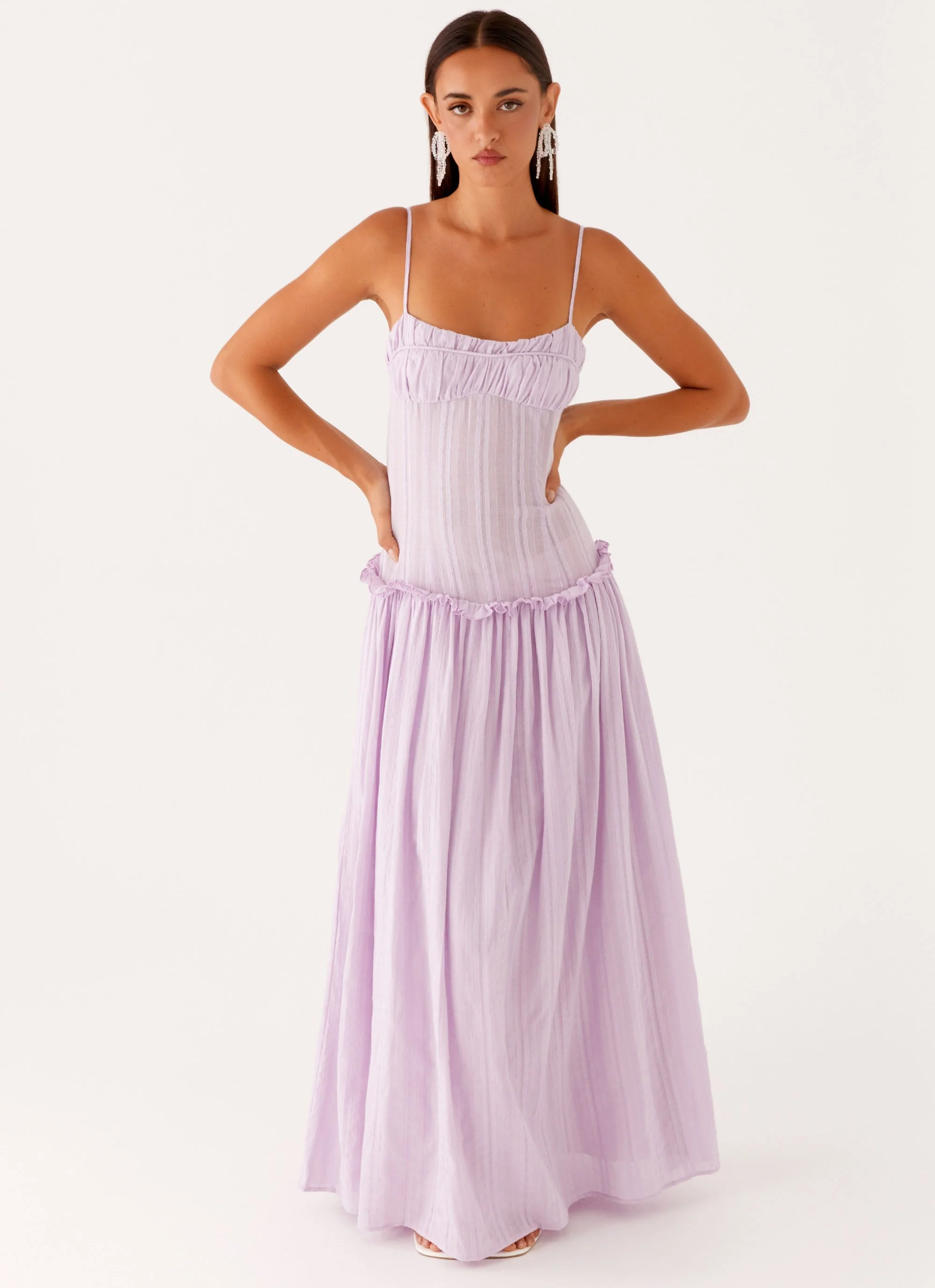 Jacinda Drop Waist Maxi Dress - Lavender - Image 6