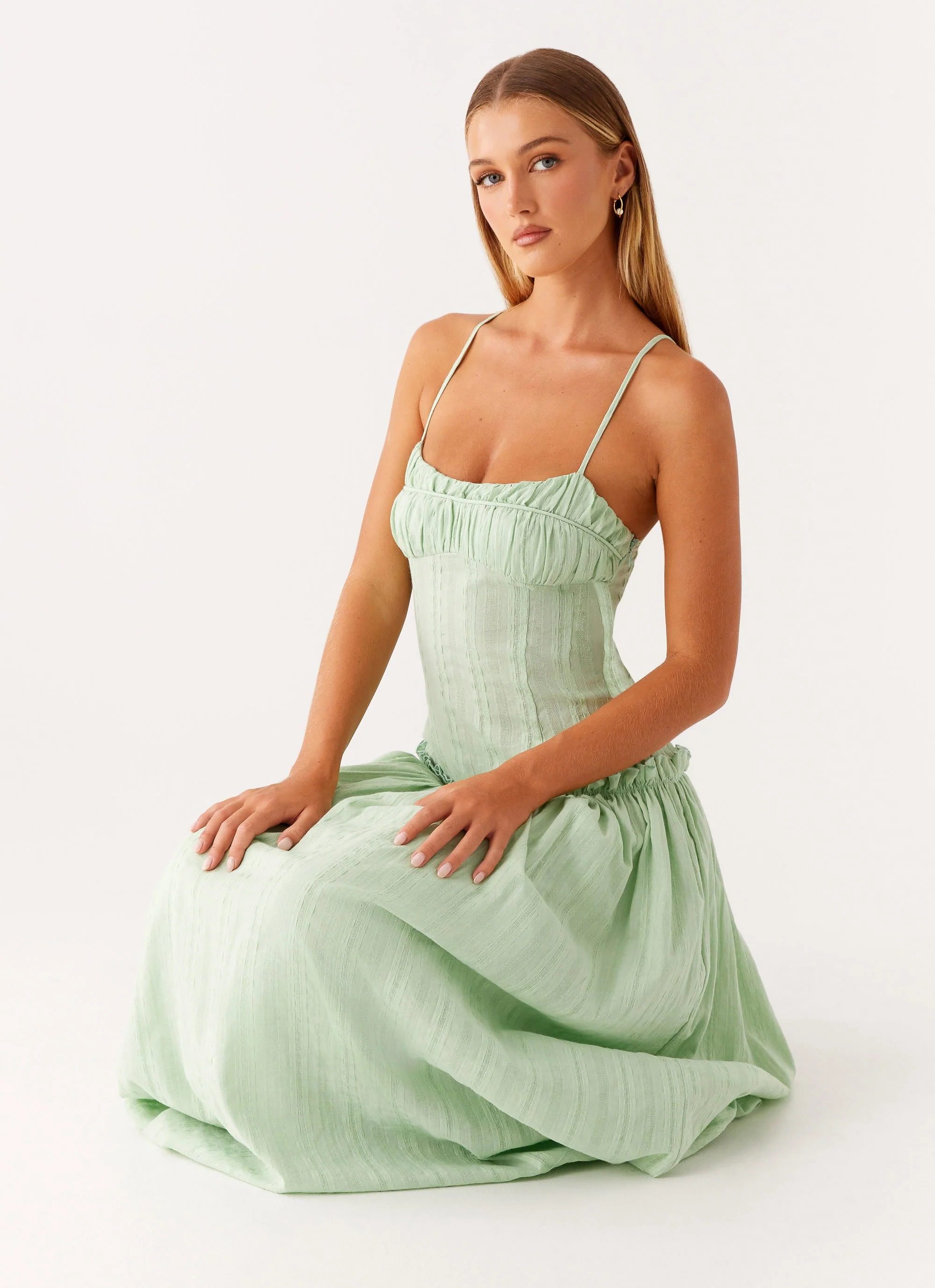 Jacinda Drop Waist Maxi Dress - Sage - Image 6