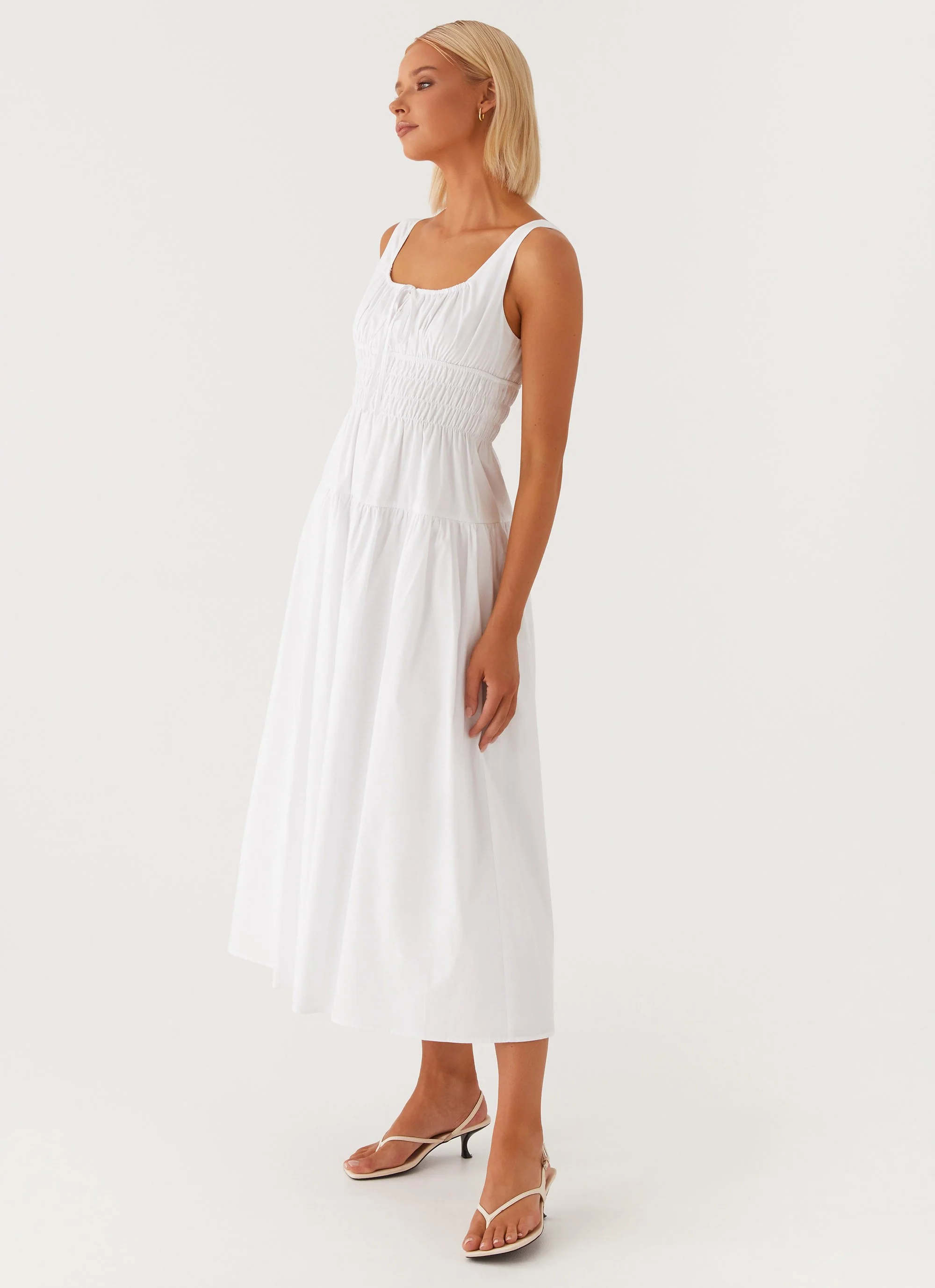 Jacintha Midi Dress - White - Image 4