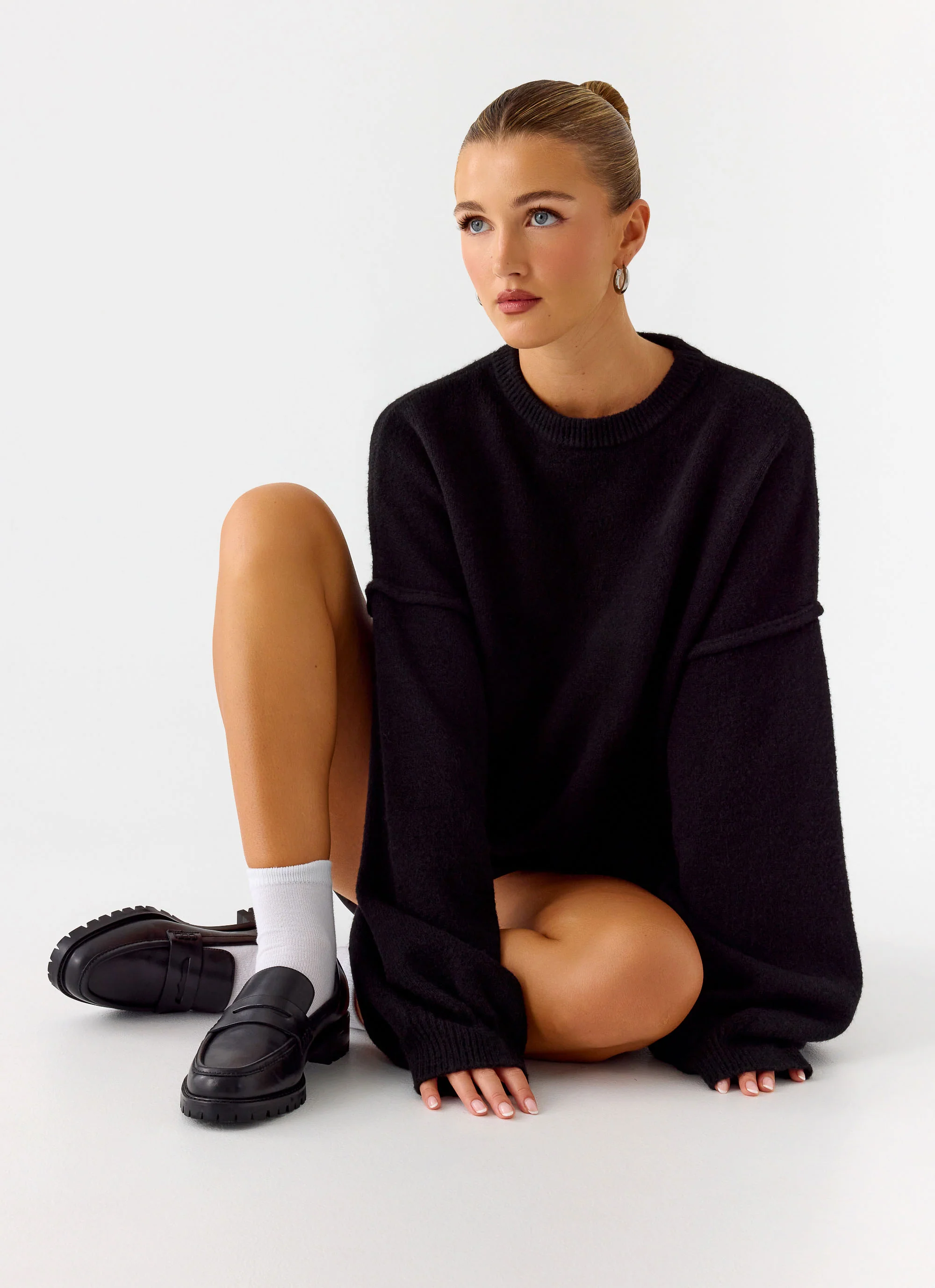 Jack Oversized Knit Sweater - Black - Image 5