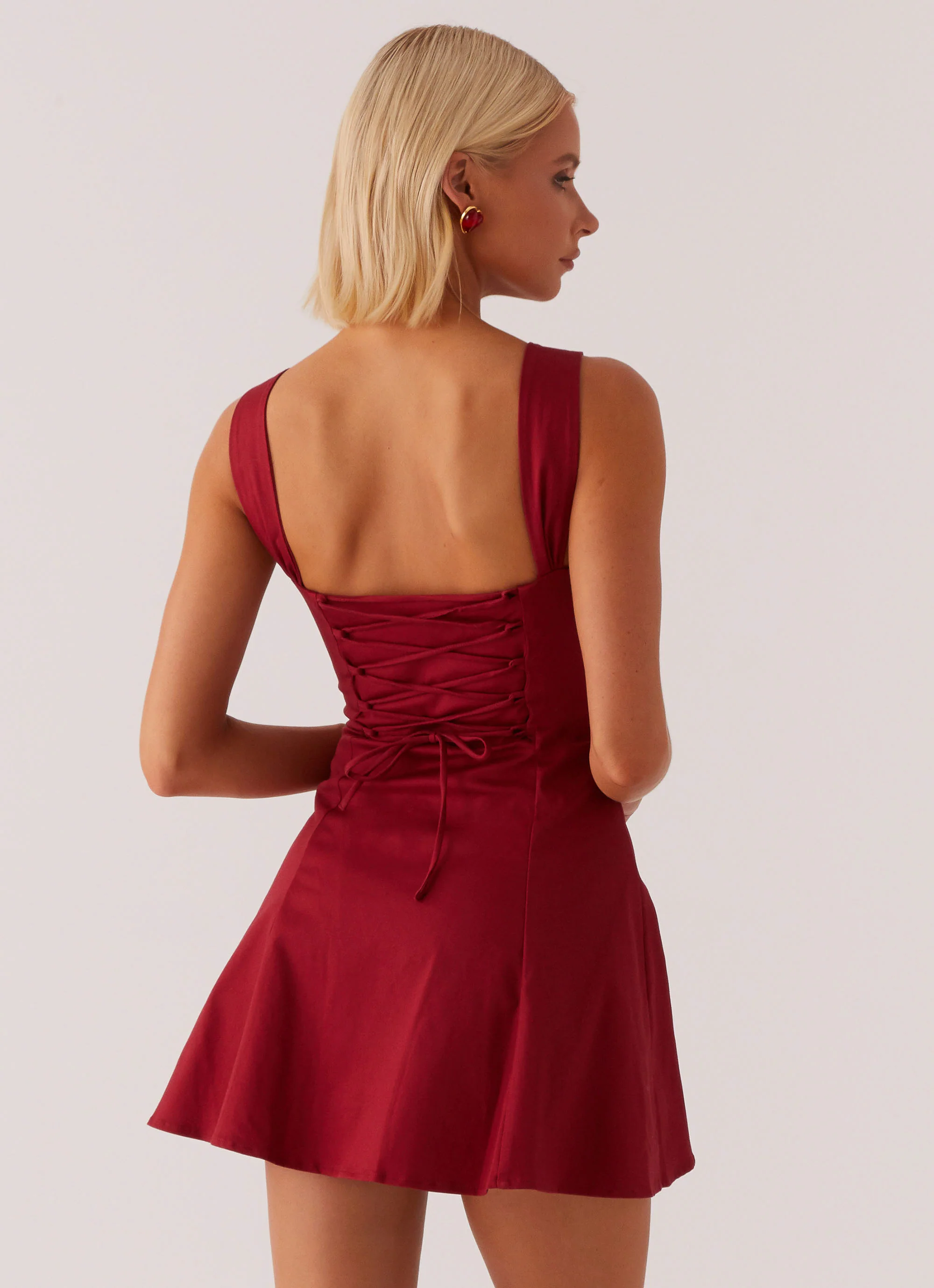 Jamaya Tie Mini Dress - Red - Image 2