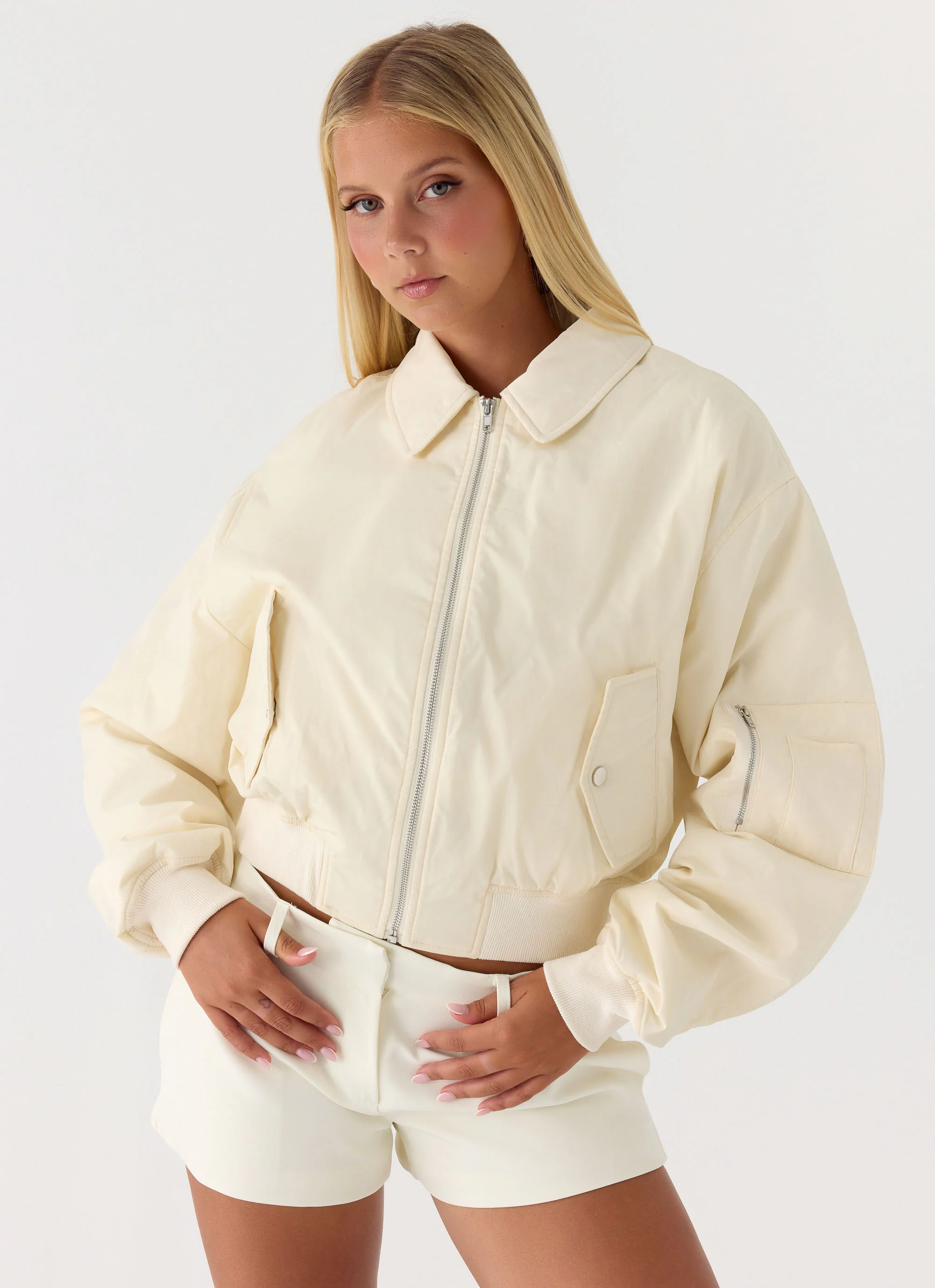 Jameson Bomber Jacket - Ivory - Image 2
