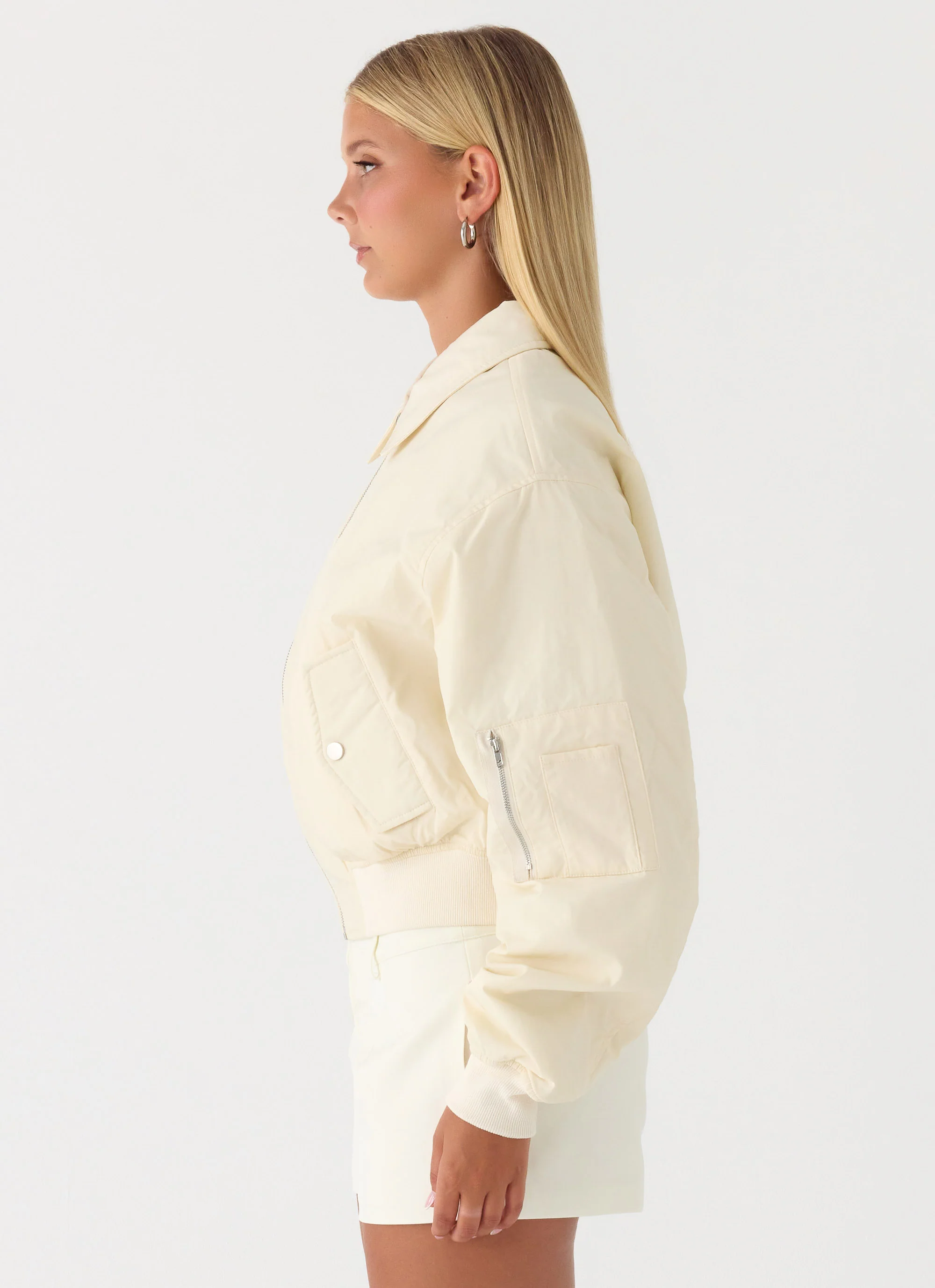 Jameson Bomber Jacket - Ivory - Image 4