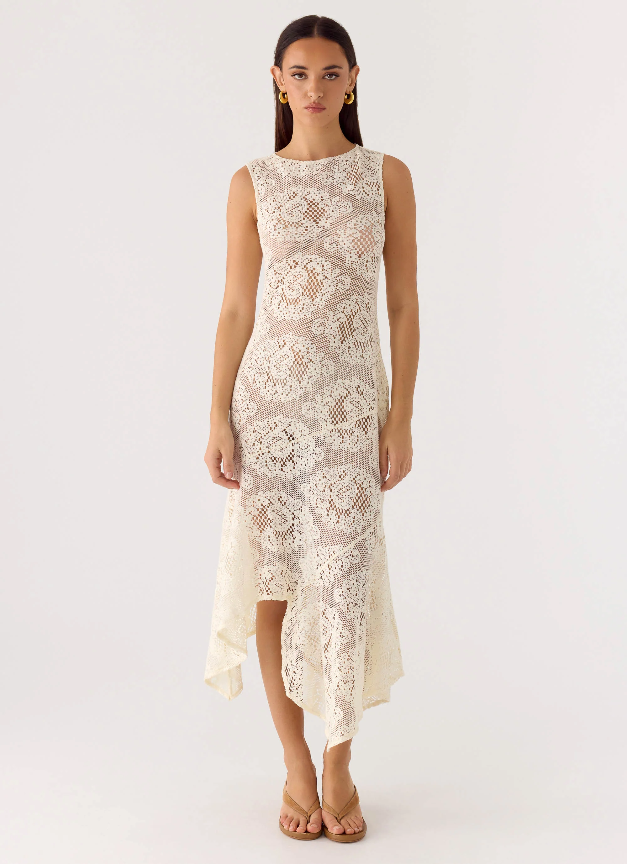 Janayia Midi Dress - Ivory - Image 6