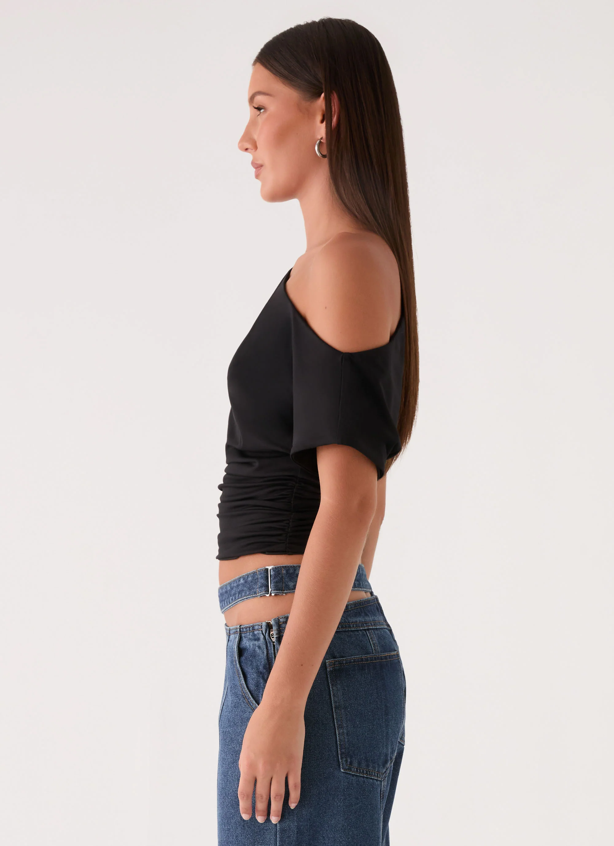 Janni Off Shoulder Top - Black - Image 2
