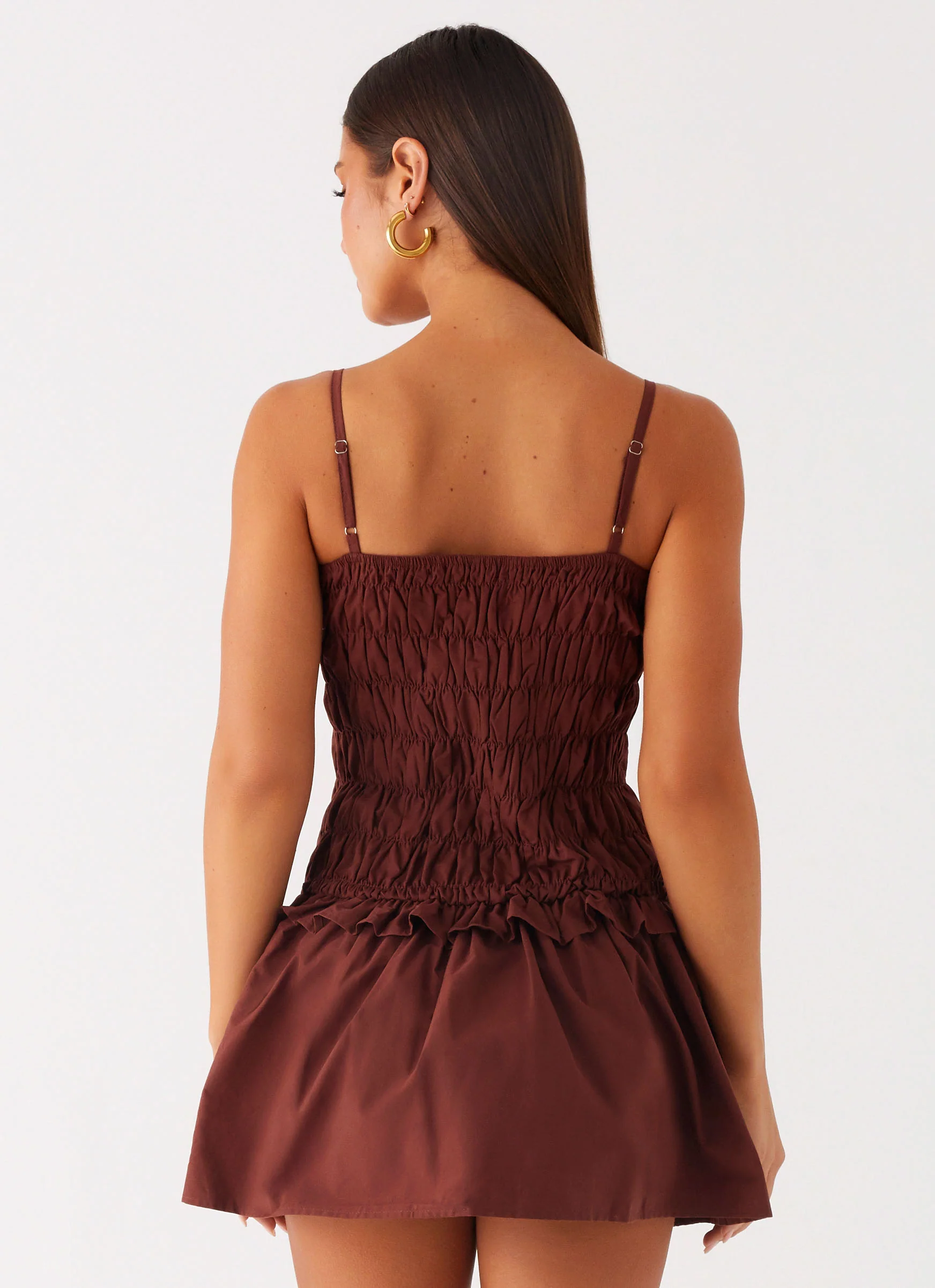 Jaxi Mini Dress - Chocolate - Image 4