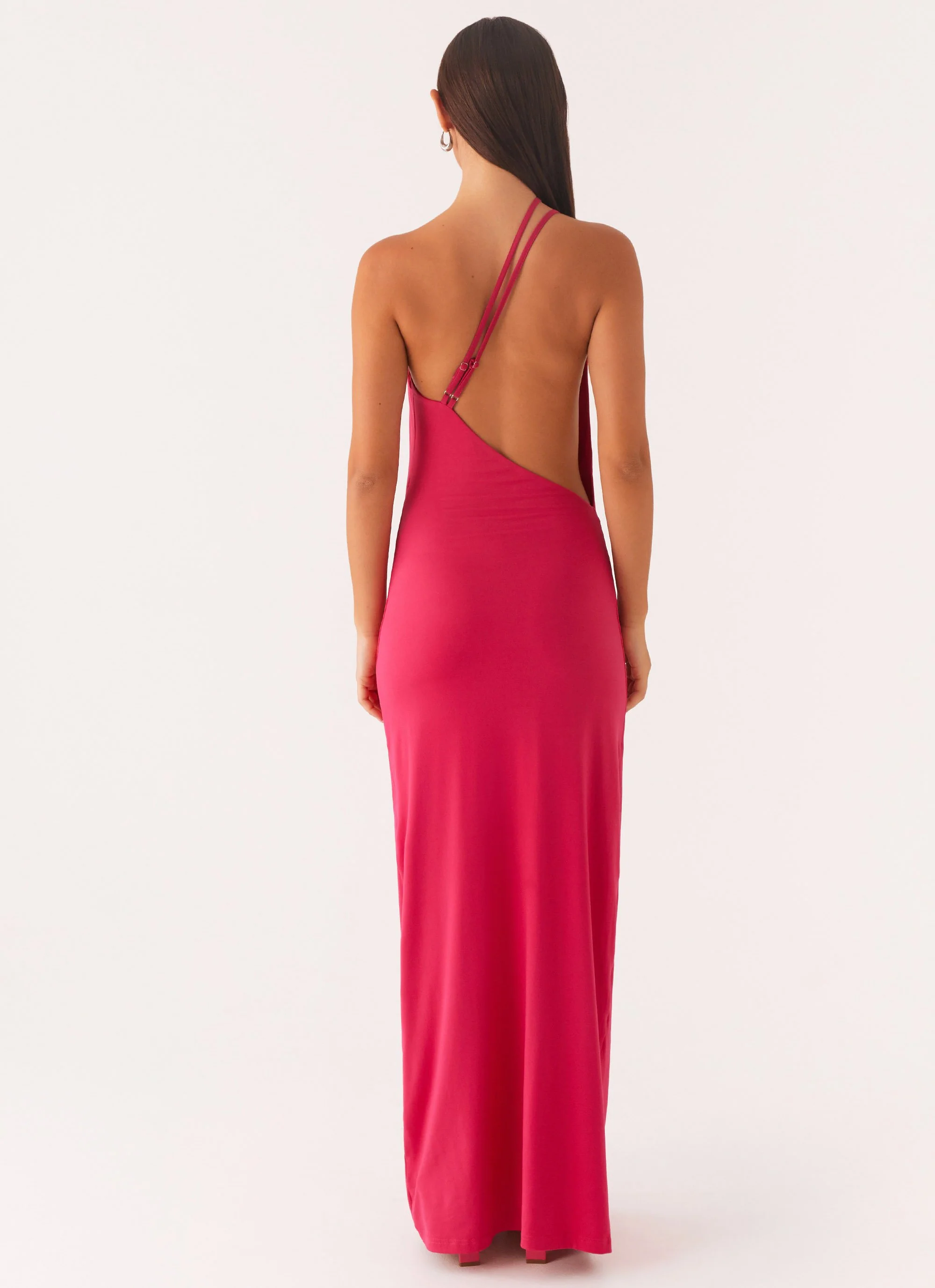 Jayla One Shoulder Maxi Dress - Fuchsia - Image 5