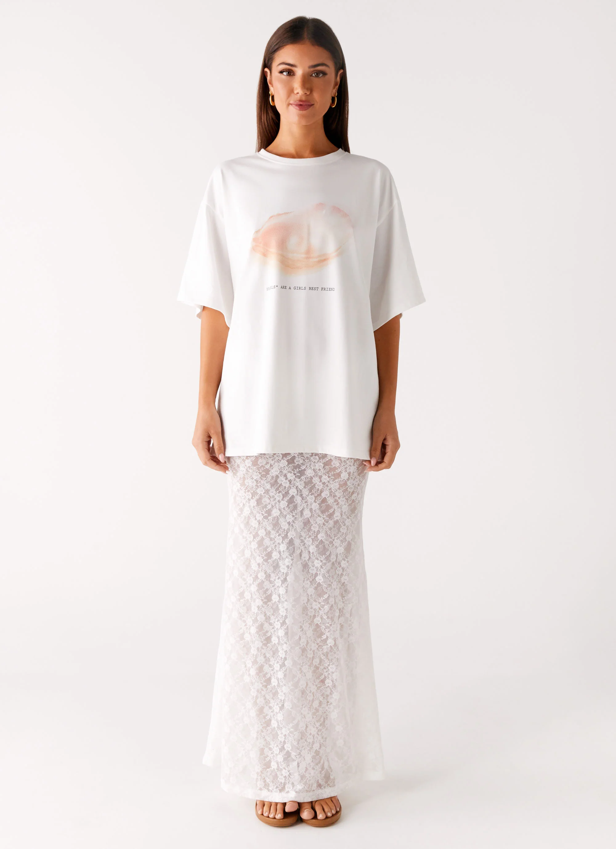 Jaz Lace Maxi Skirt - White - Image 3