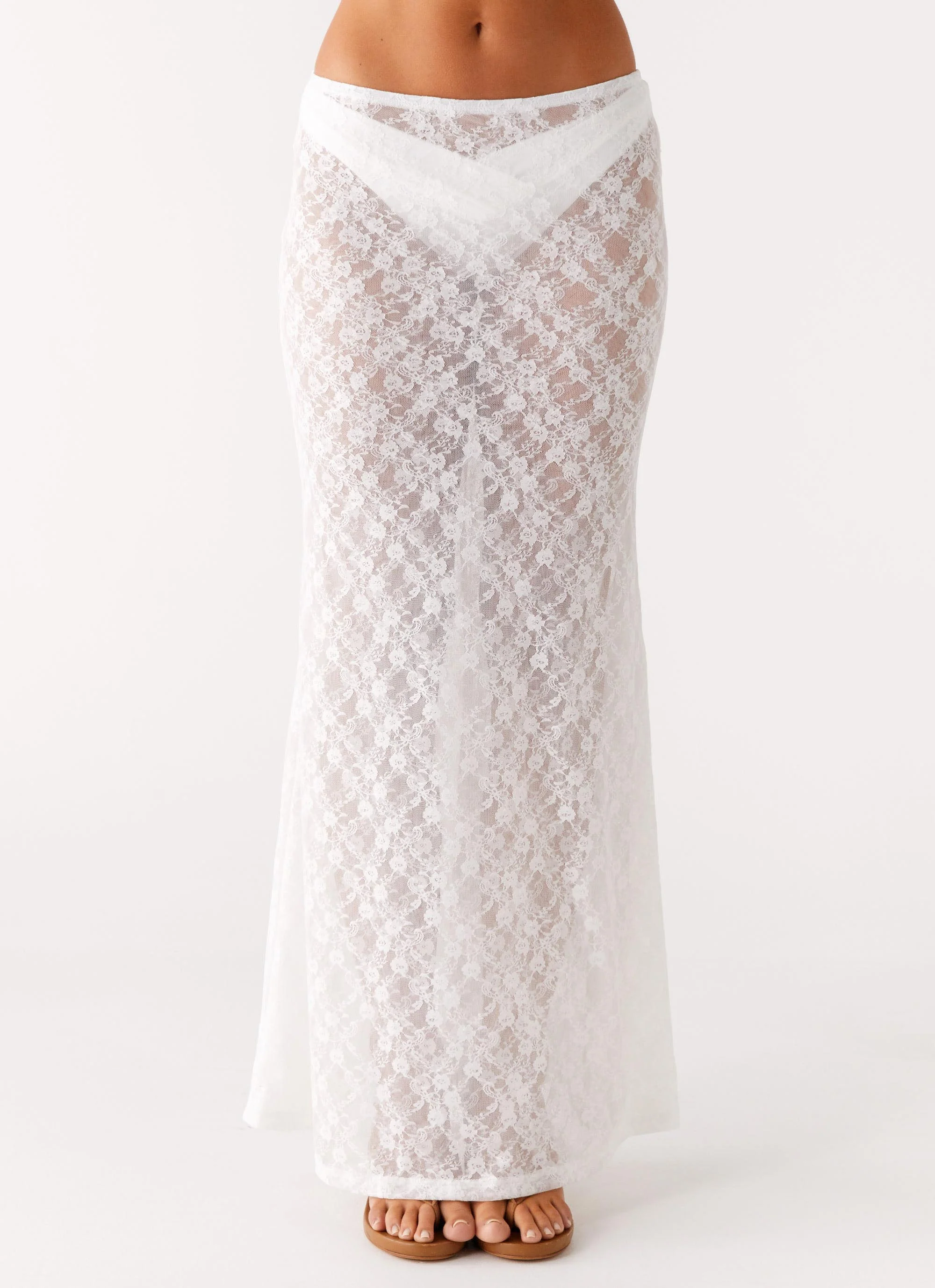Jaz Lace Maxi Skirt - White - Image 5