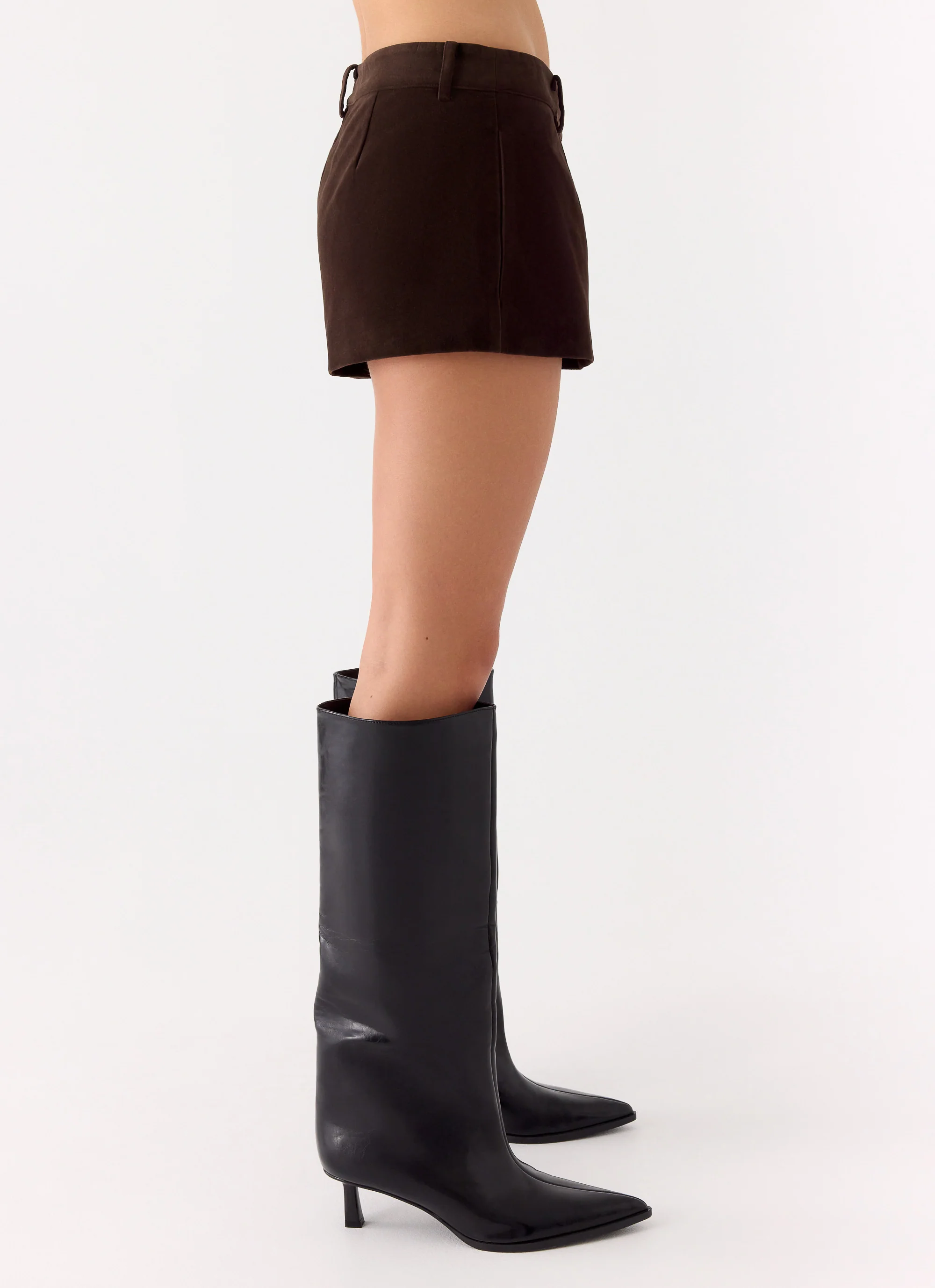 Jeremy Faux Suede Shorts - Chocolate - Image 5