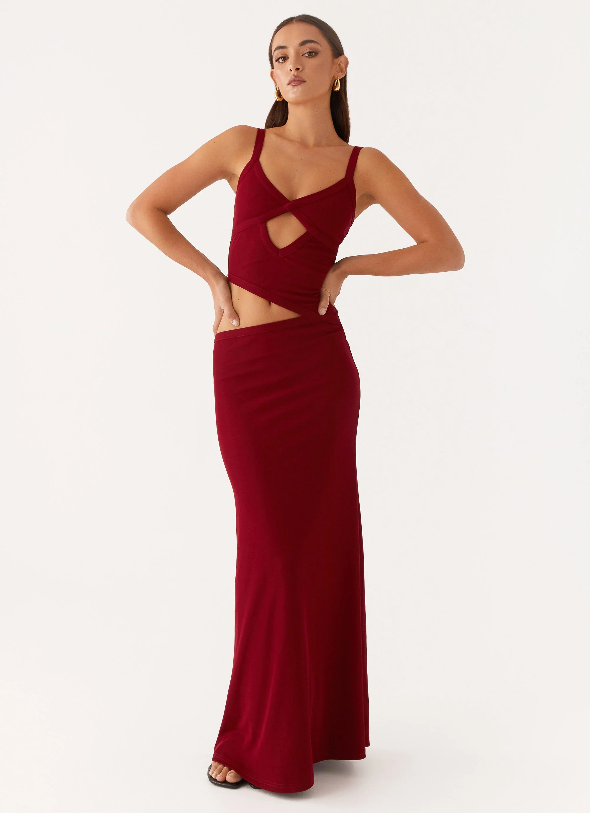 Jocelyn Maxi Dress - Maroon - Image 4