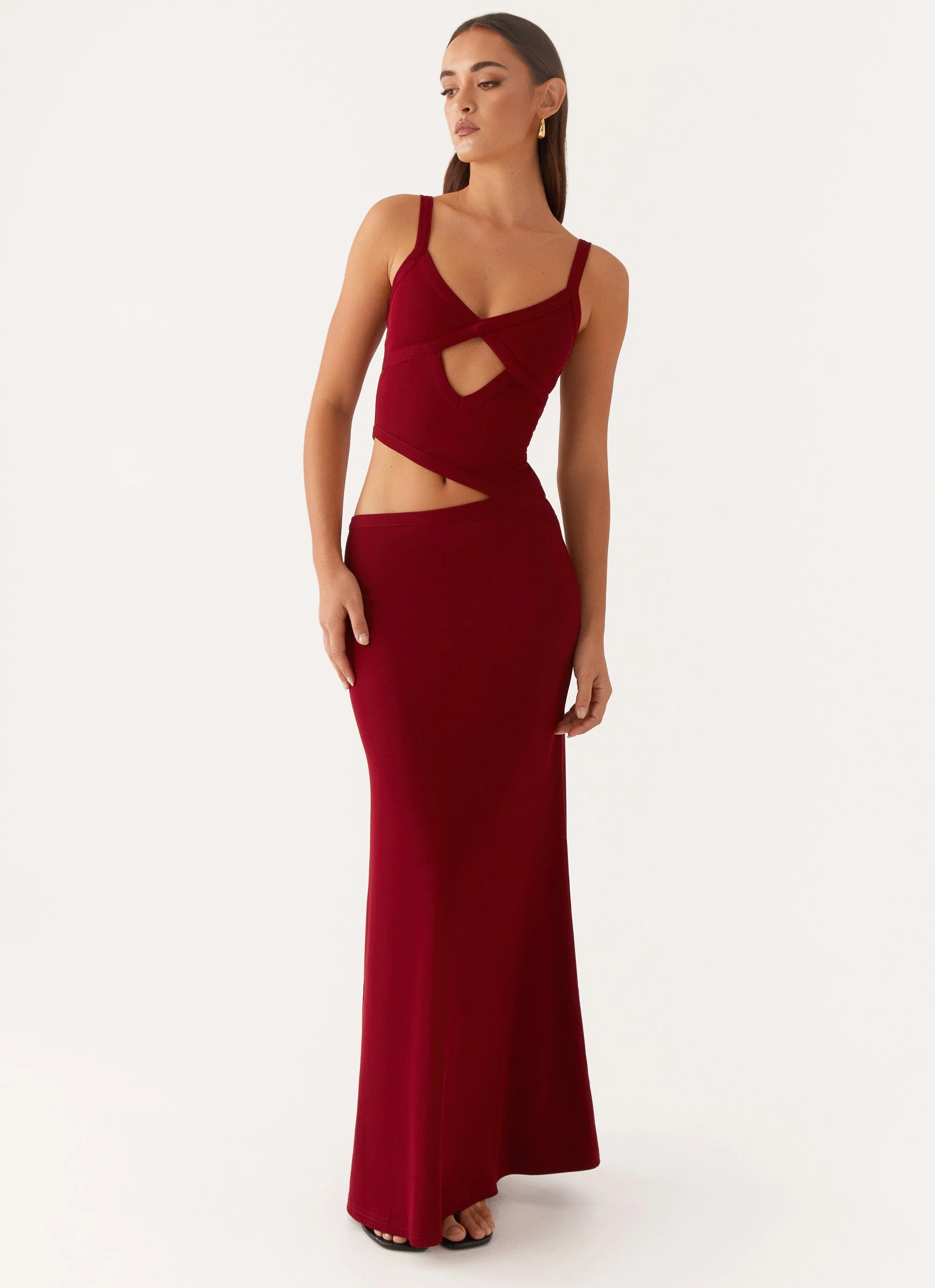 Jocelyn Maxi Dress - Maroon - Image 5