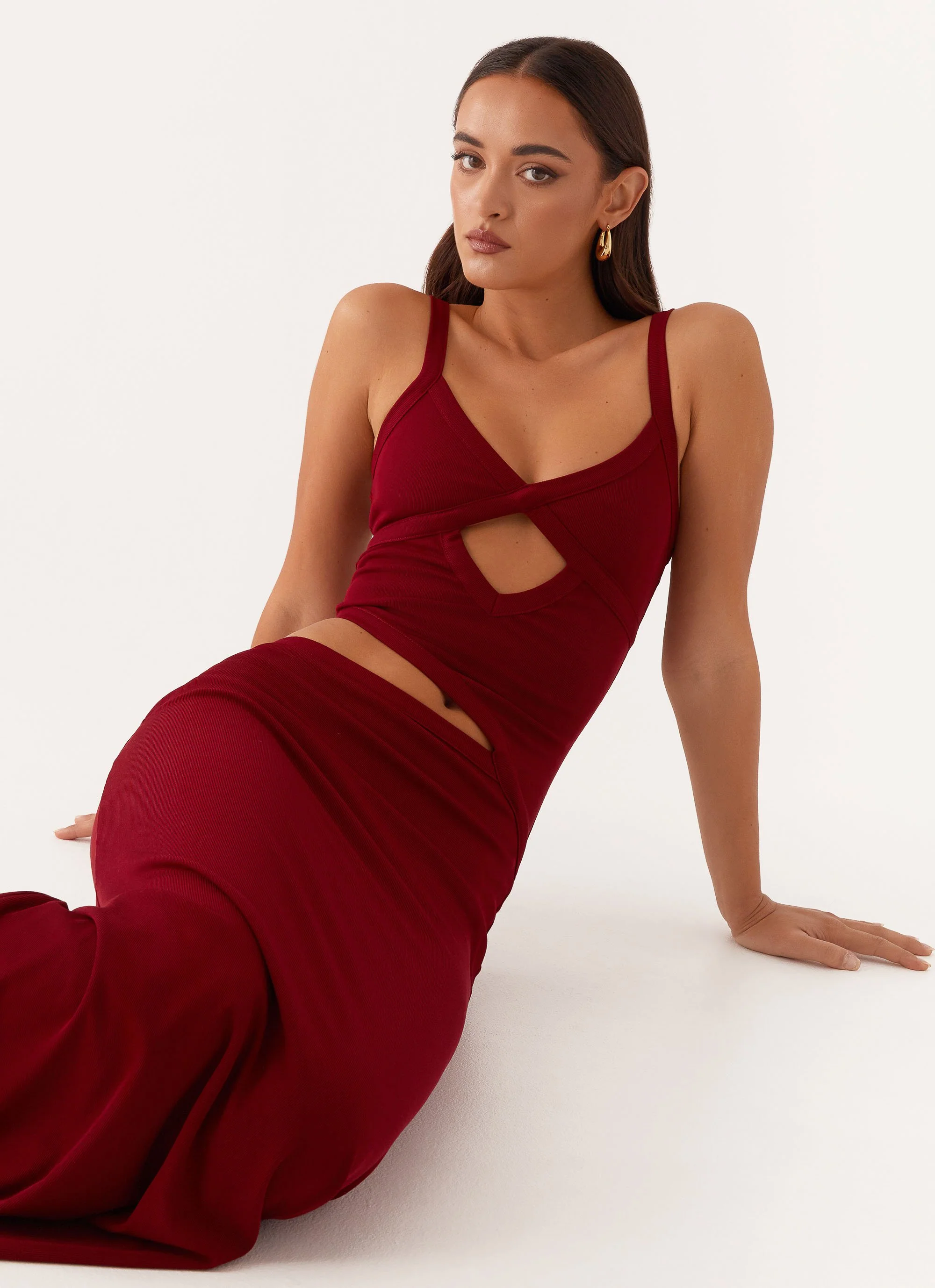 Jocelyn Maxi Dress - Maroon - Image 6