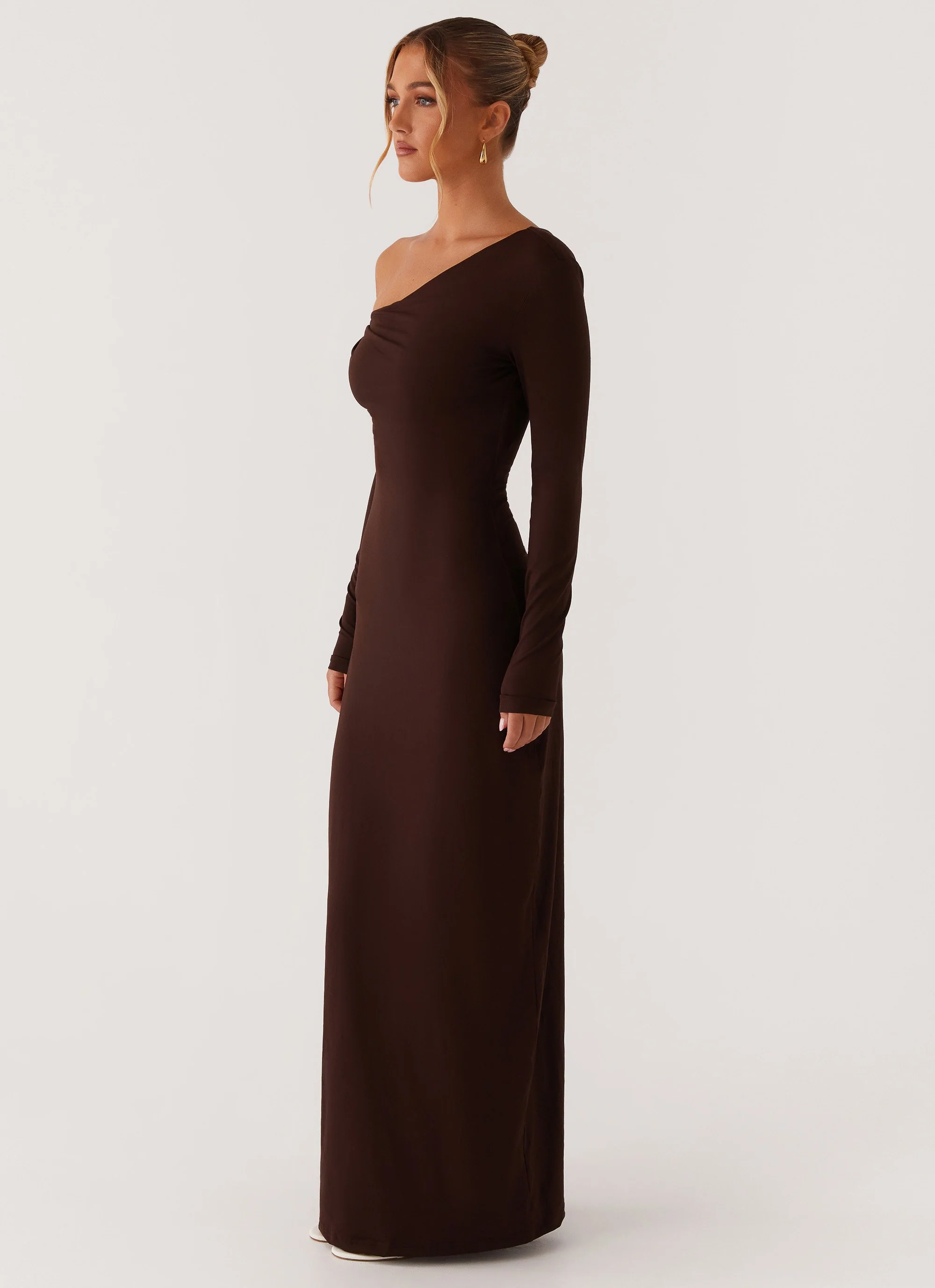 Jordana Twist Maxi Dress - Brown - Image 3