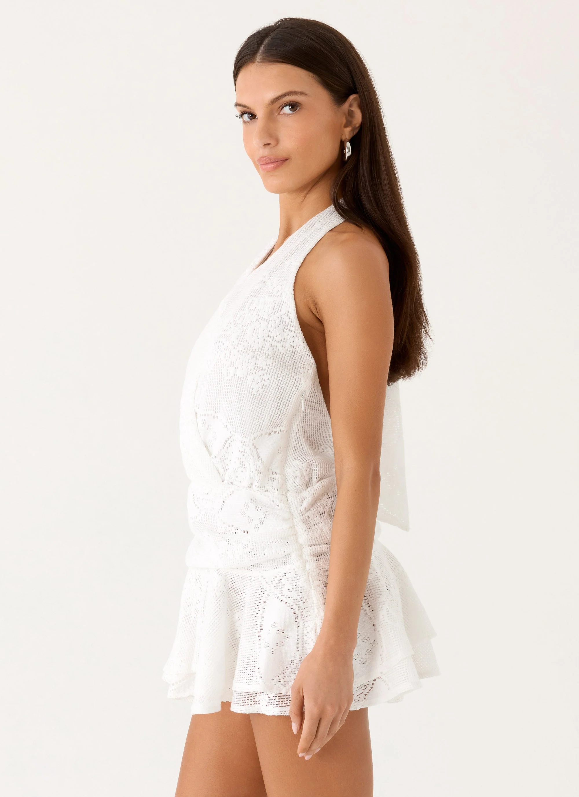 Jovanna Lace Mini Dress - White - Image 4