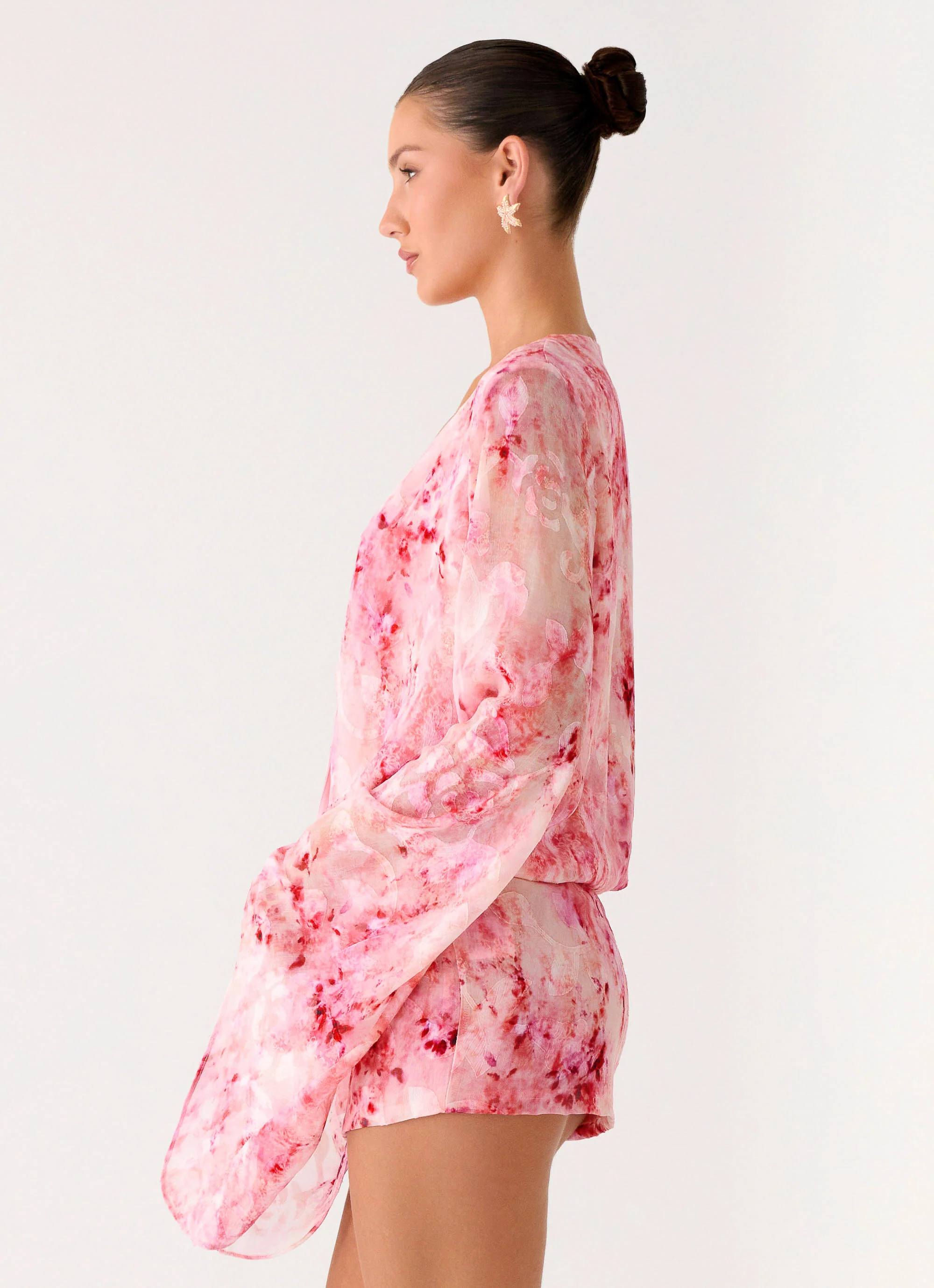 Junia Long Sleeve Mini Dress - Pink - Image 4