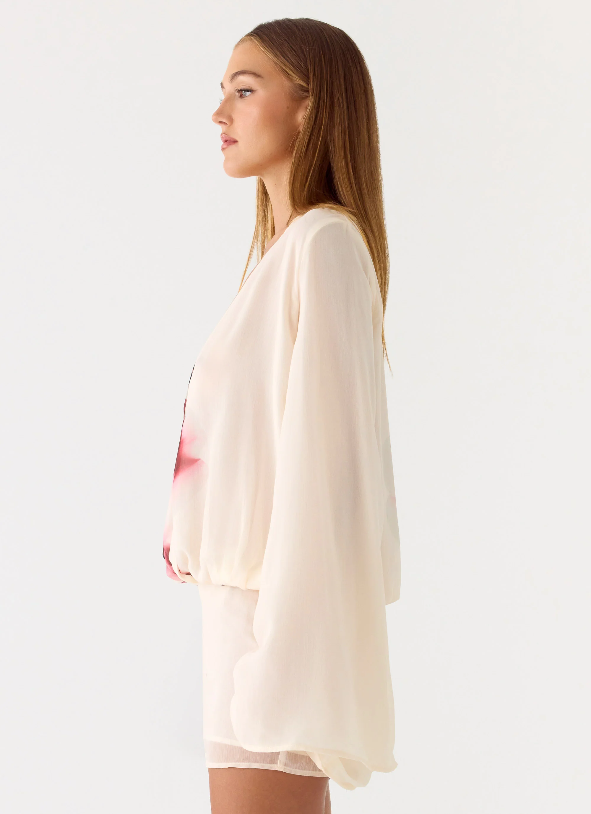 Junia Long Sleeve Mini Dress - Velvet Bloom - Image 2