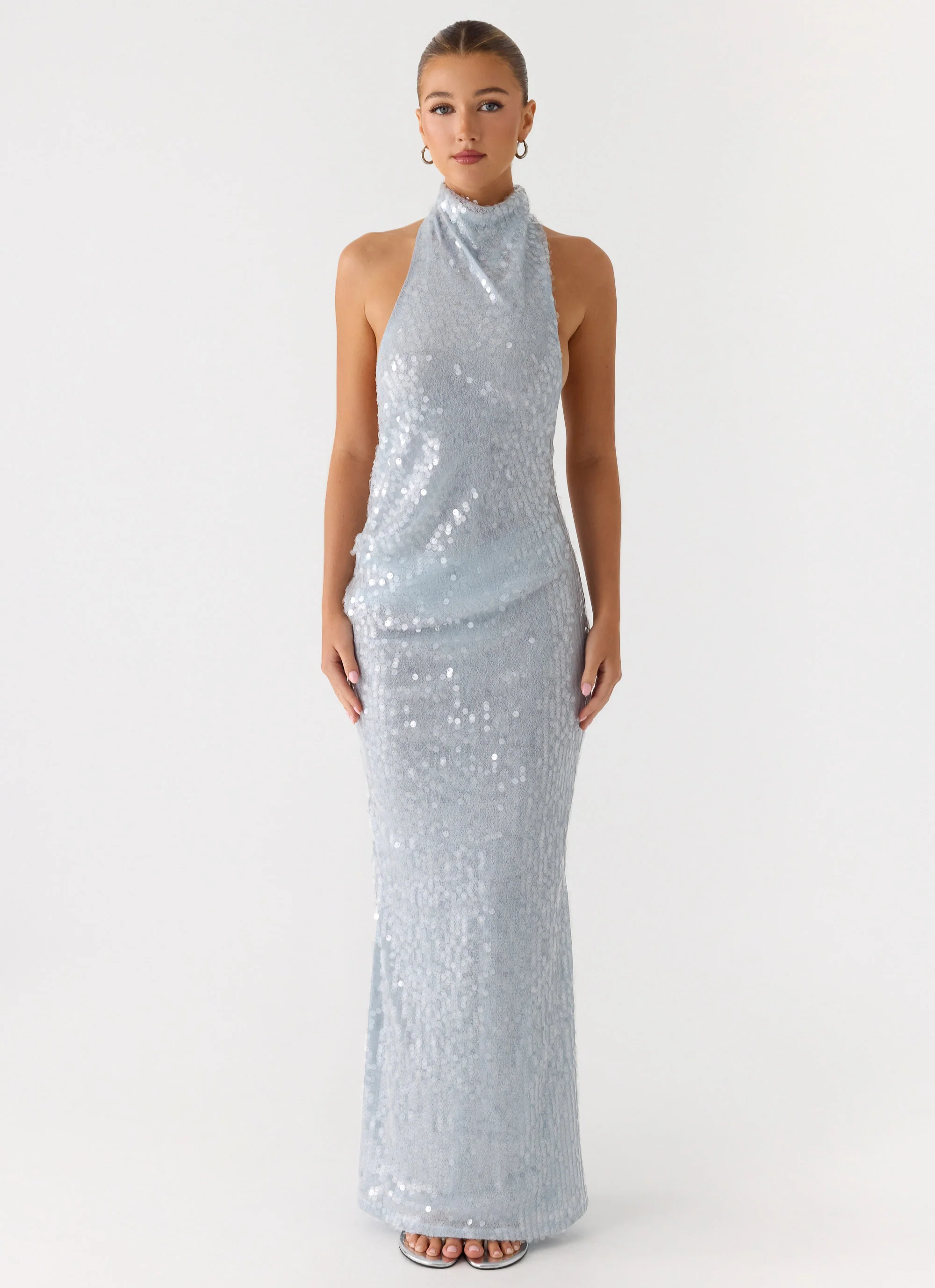 Kaida Sequin Maxi Dress - Misty Blue - Image 4