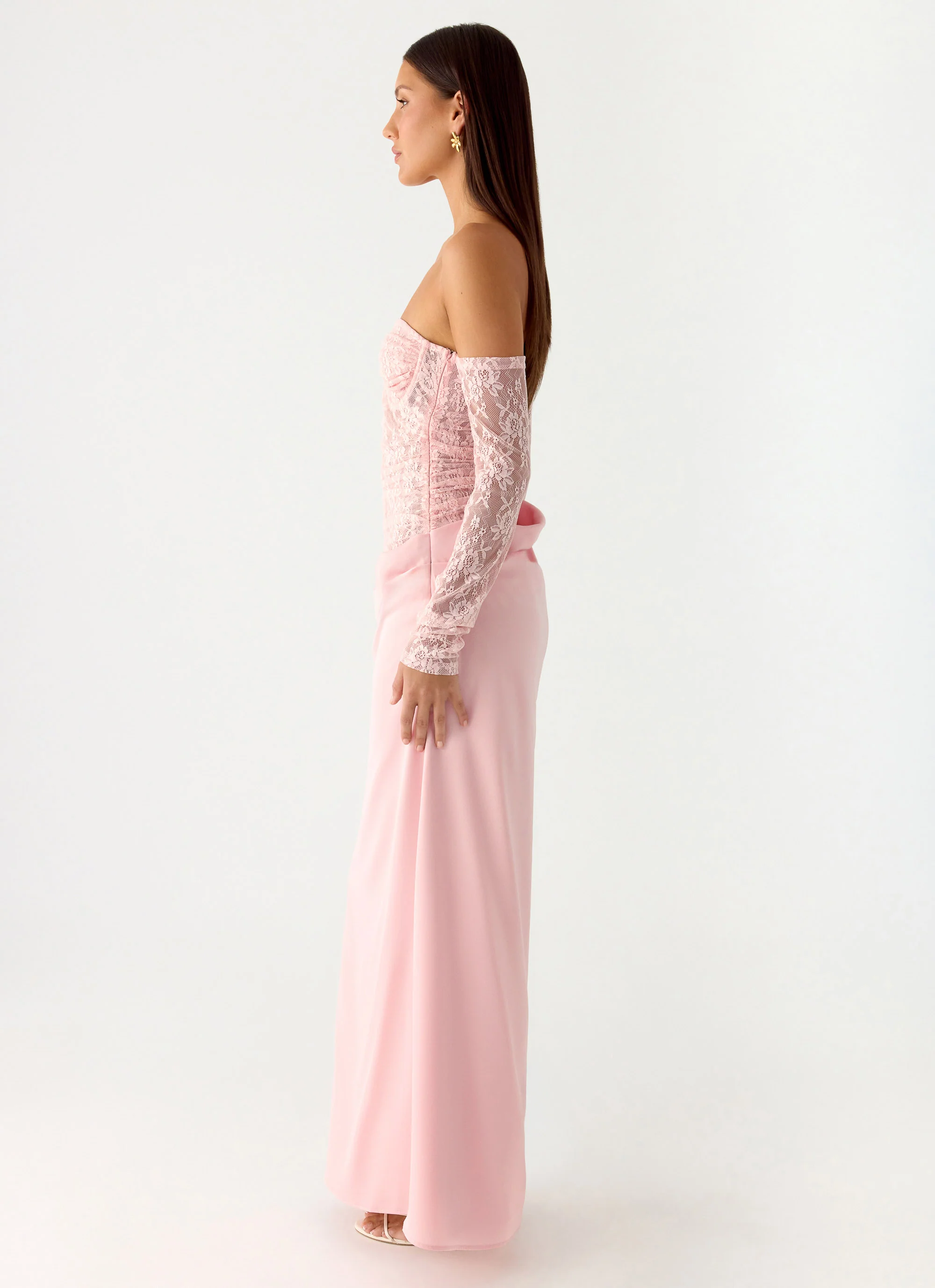 Kaina Off Shoulder Maxi Dress - Pink - Image 2