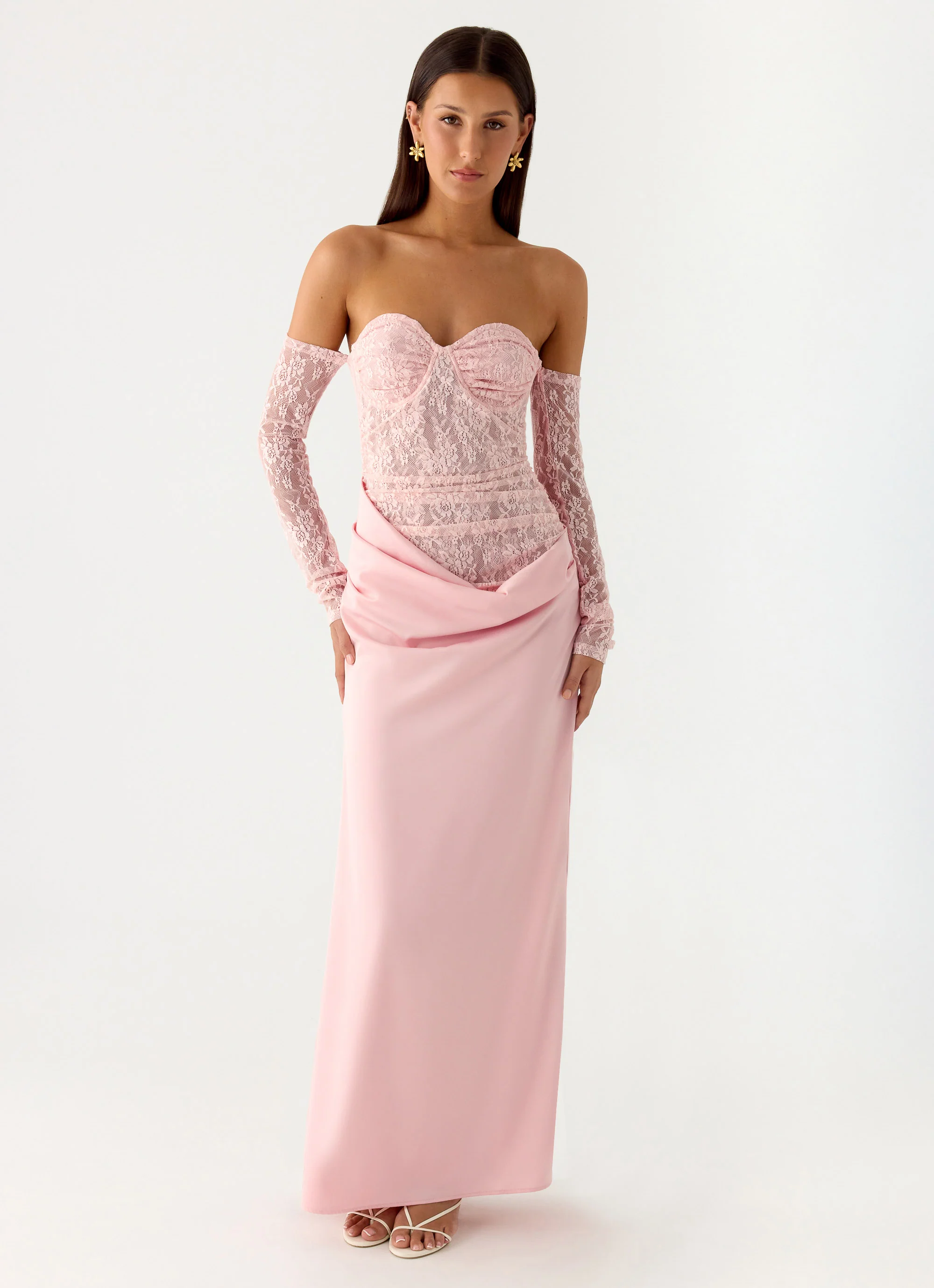 Kaina Off Shoulder Maxi Dress - Pink - Image 4