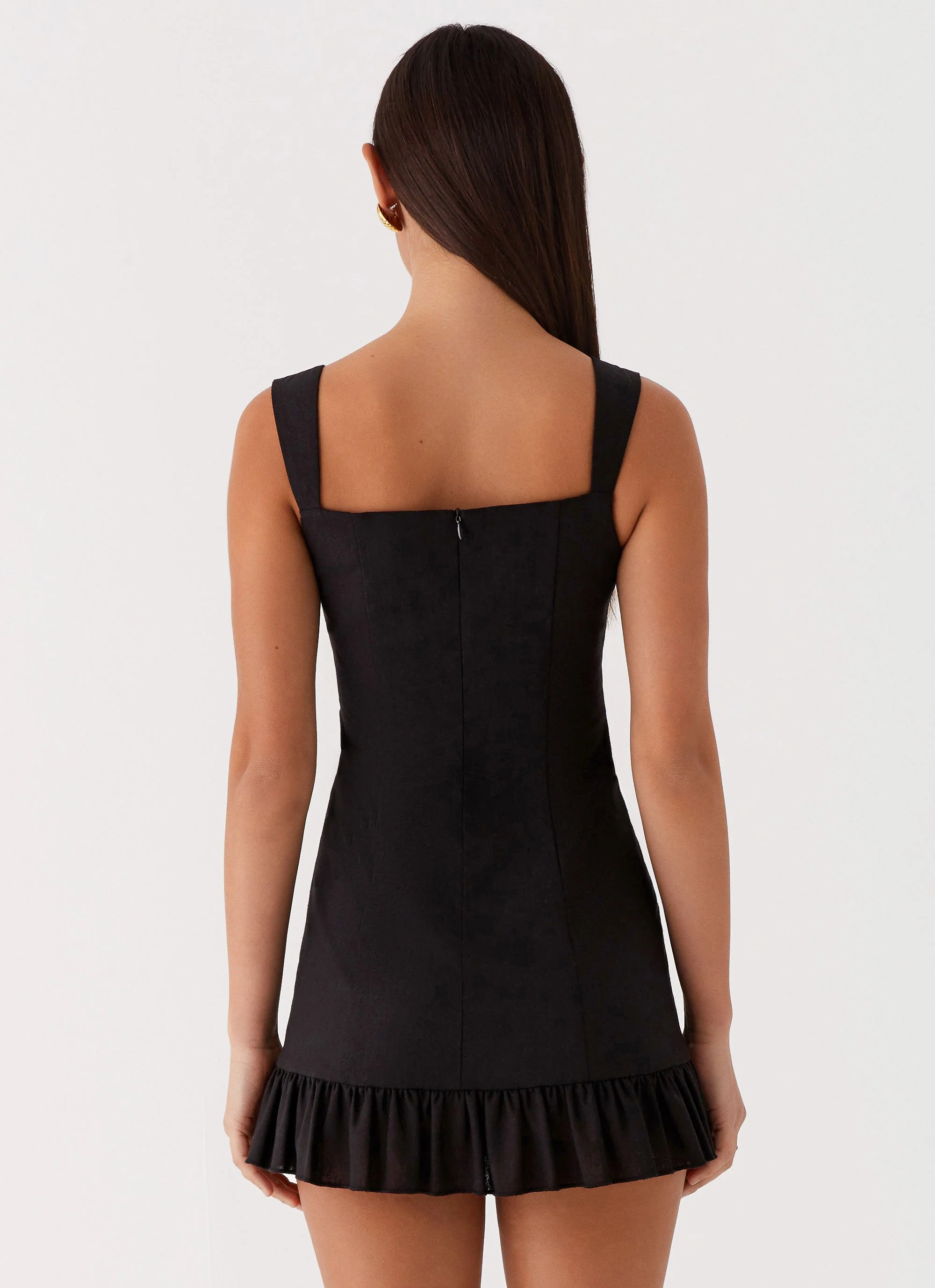 Kamielle Frill Mini Dress - Black - Image 4
