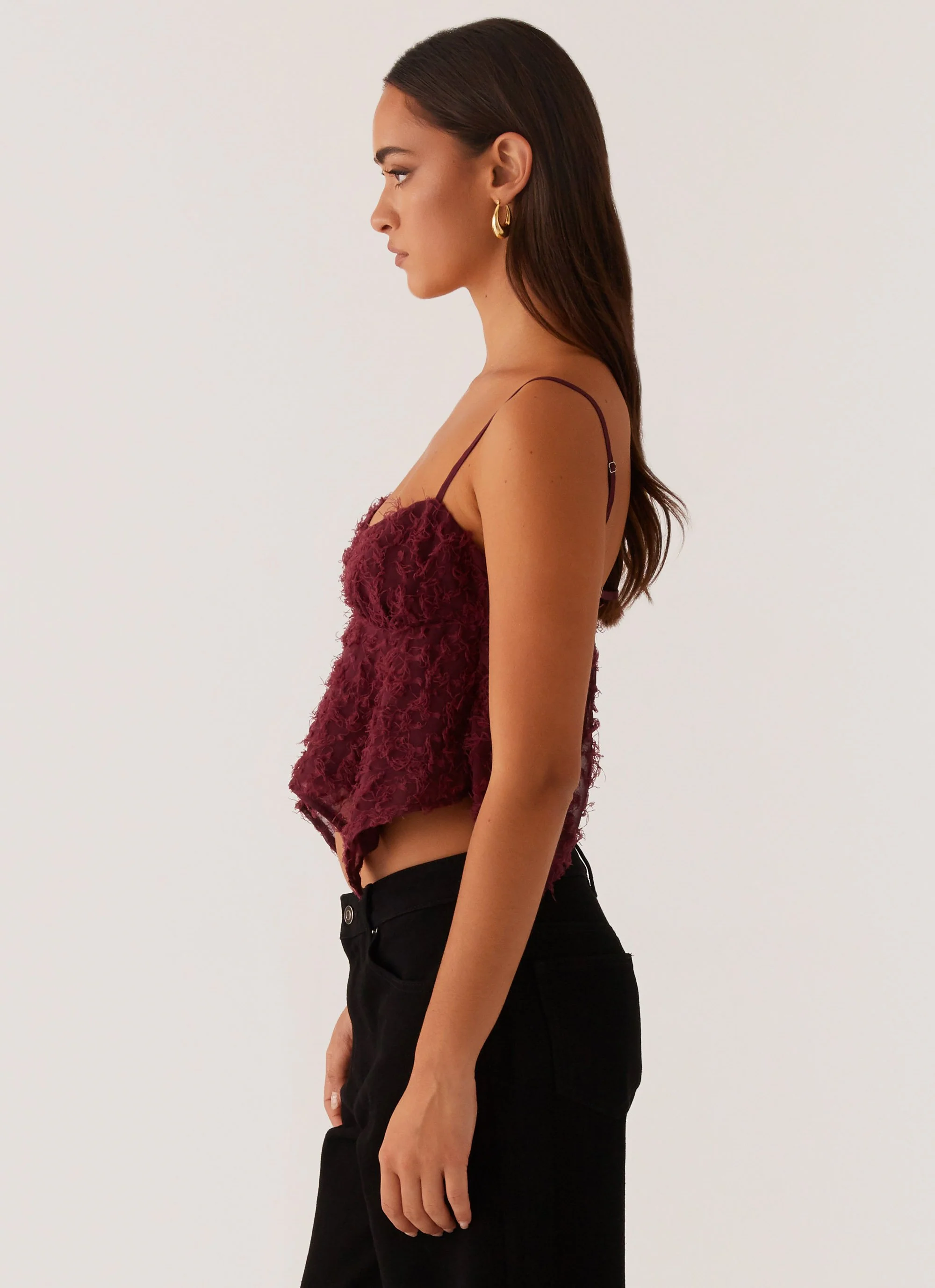Katya Asymmetric Top - Maroon - Image 3