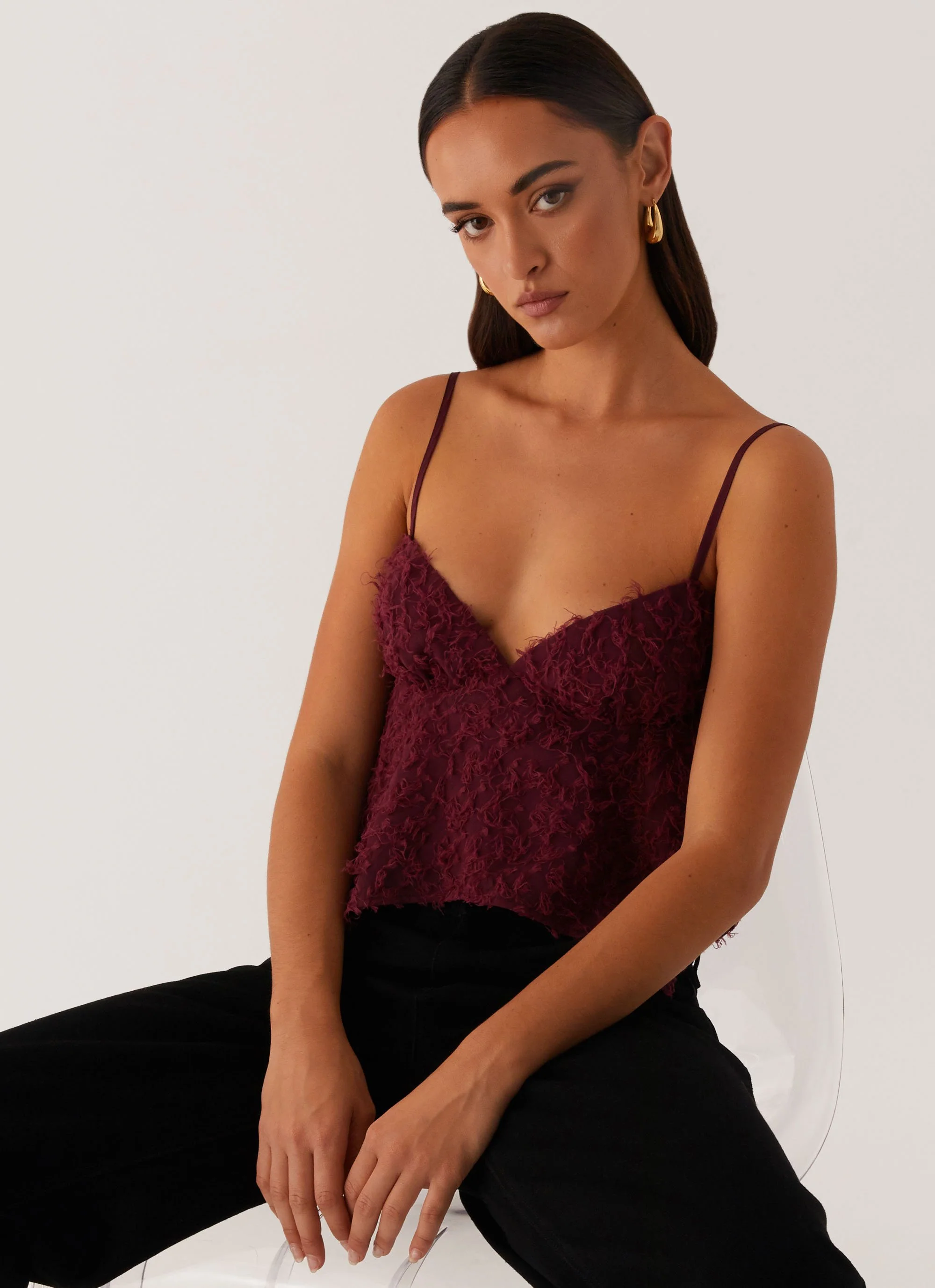 Katya Asymmetric Top - Maroon - Image 6