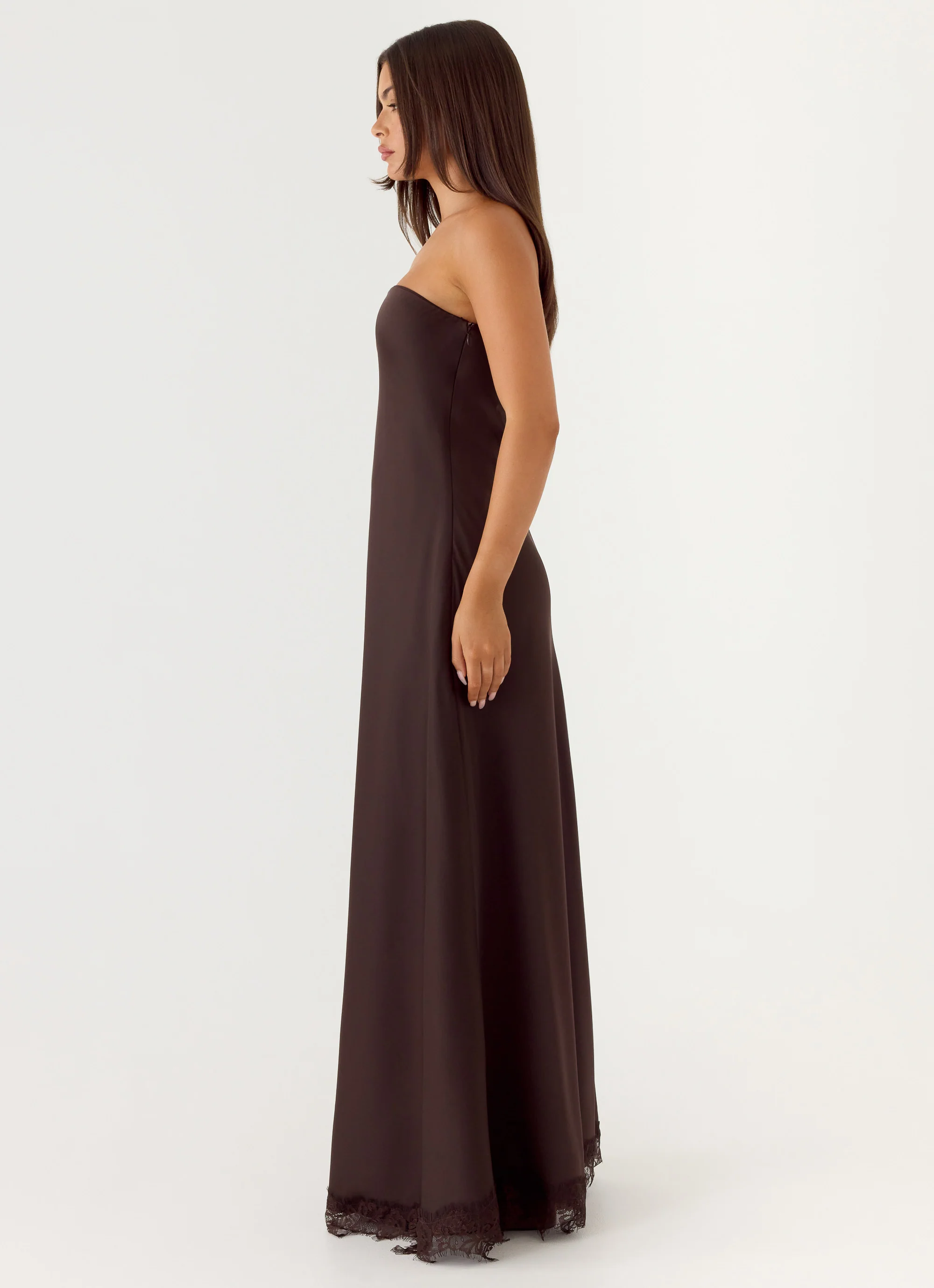 Kayleigh Strapless Maxi Dress - Chocolate Torte - Image 2