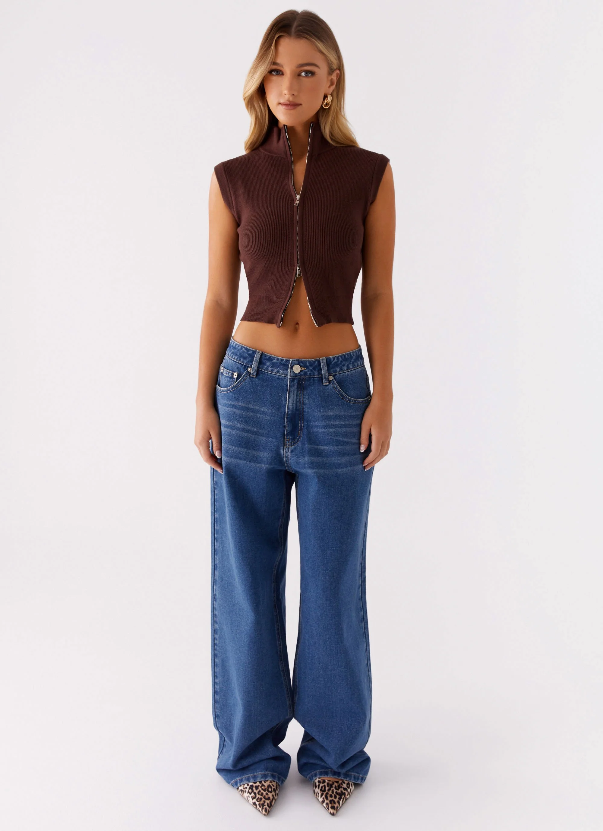Keegan Knit Vest - Chocolate - Image 2