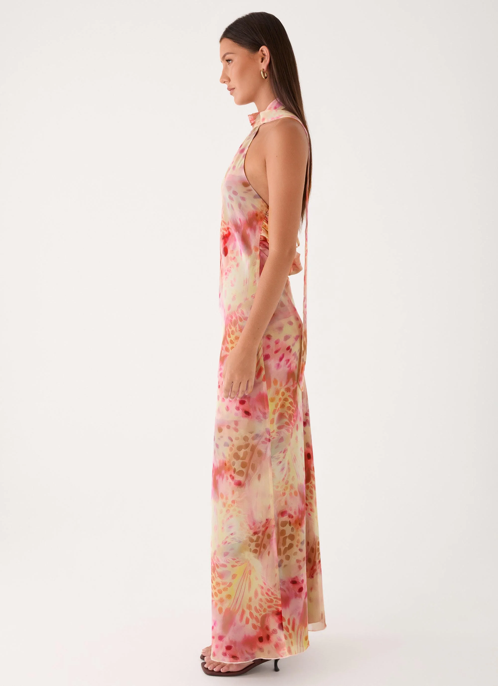 Keena Chiffon Scarf Maxi Dress - Botanic Cheetah - Image 3