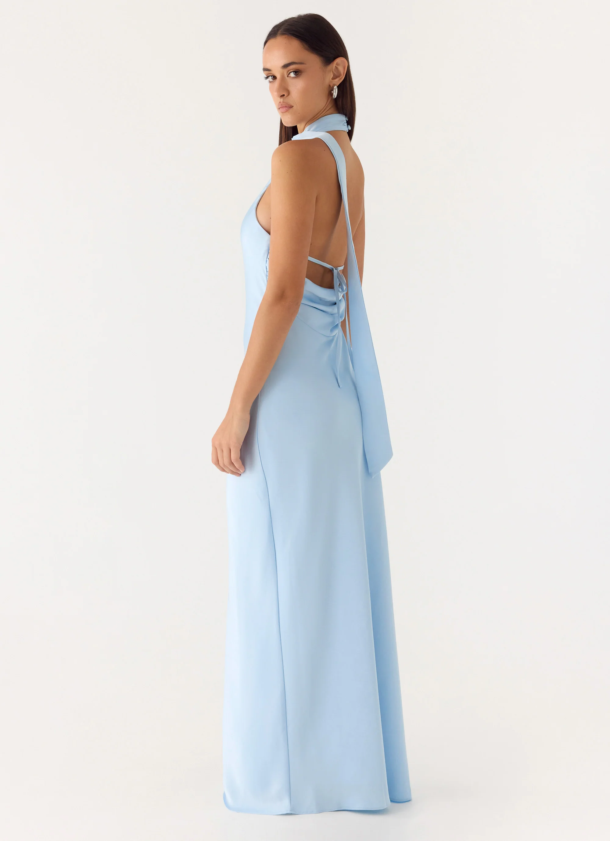 Keena Scarf Maxi Dress - Blue - Image 5