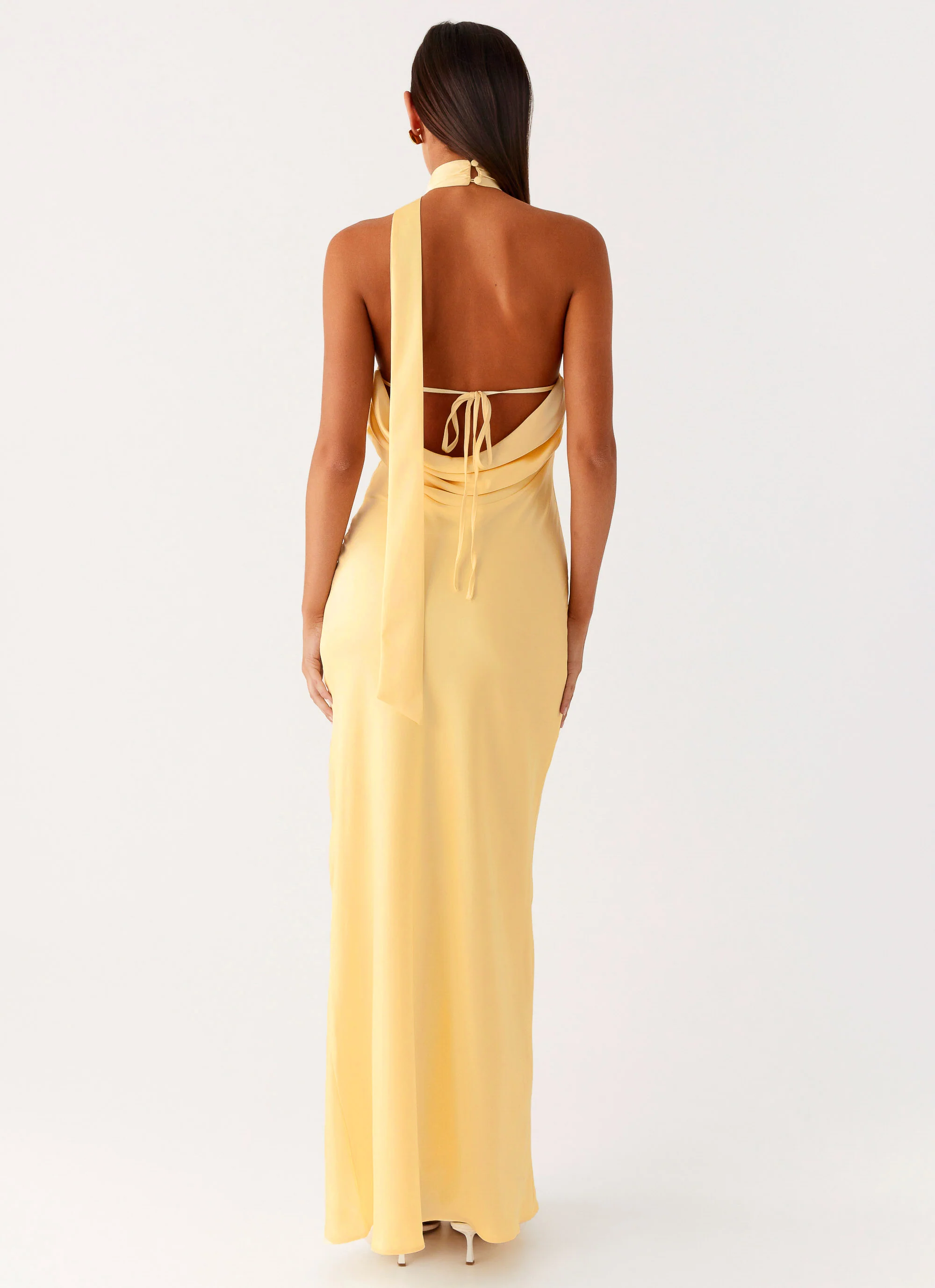 Keena Scarf Maxi Dress - Lemon - Image 3