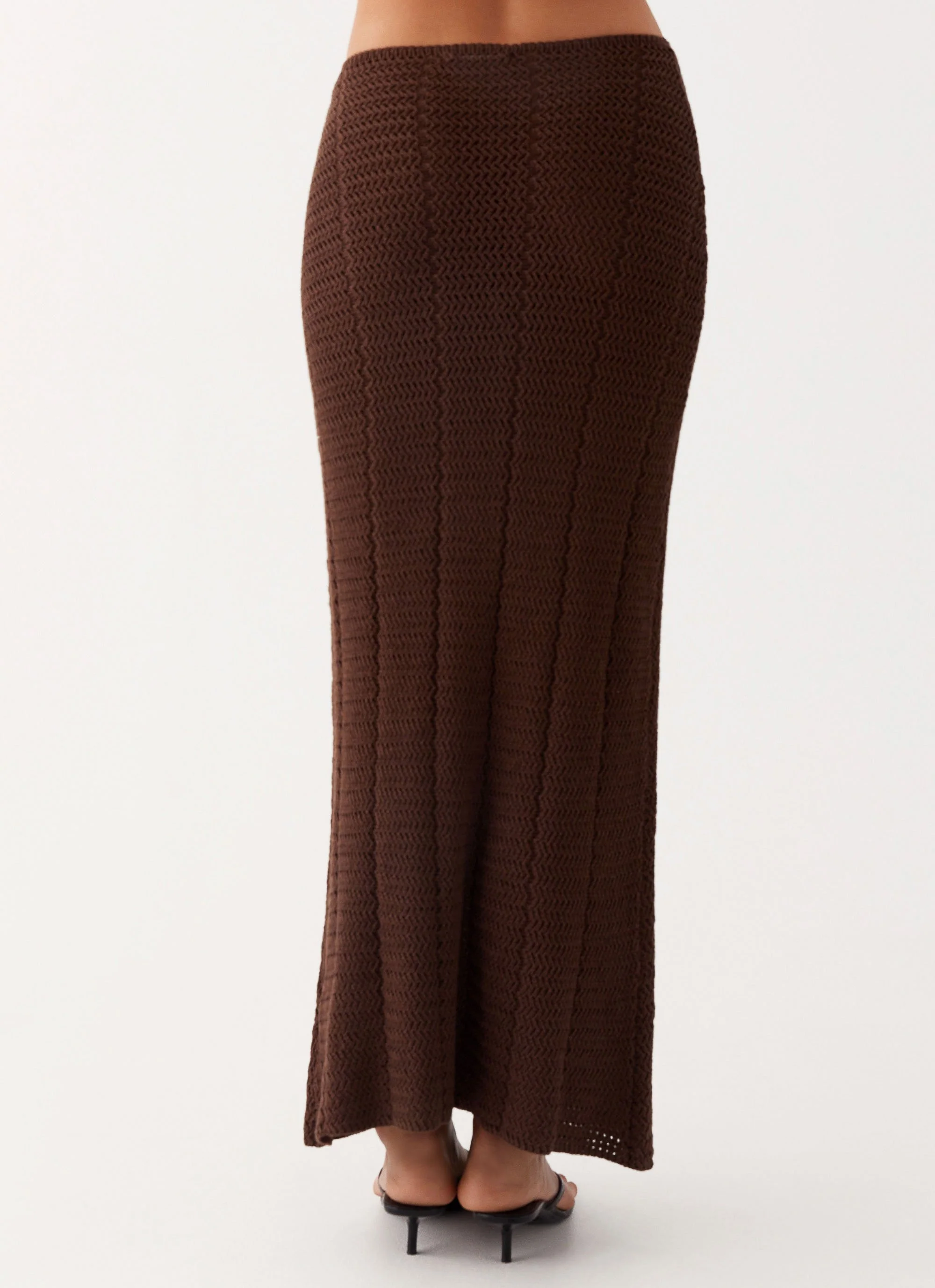 Kelcie Rose Crochet Maxi Skirt - Chocolate - Image 3
