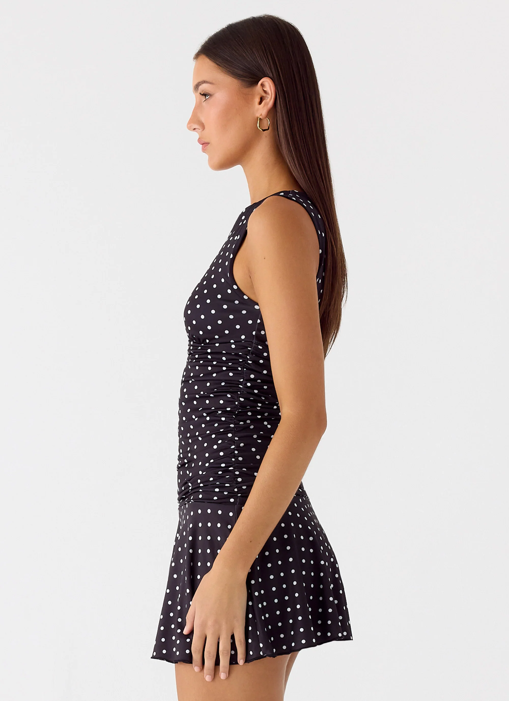 Kelda Mini Dress - Black Polkadot - Image 4