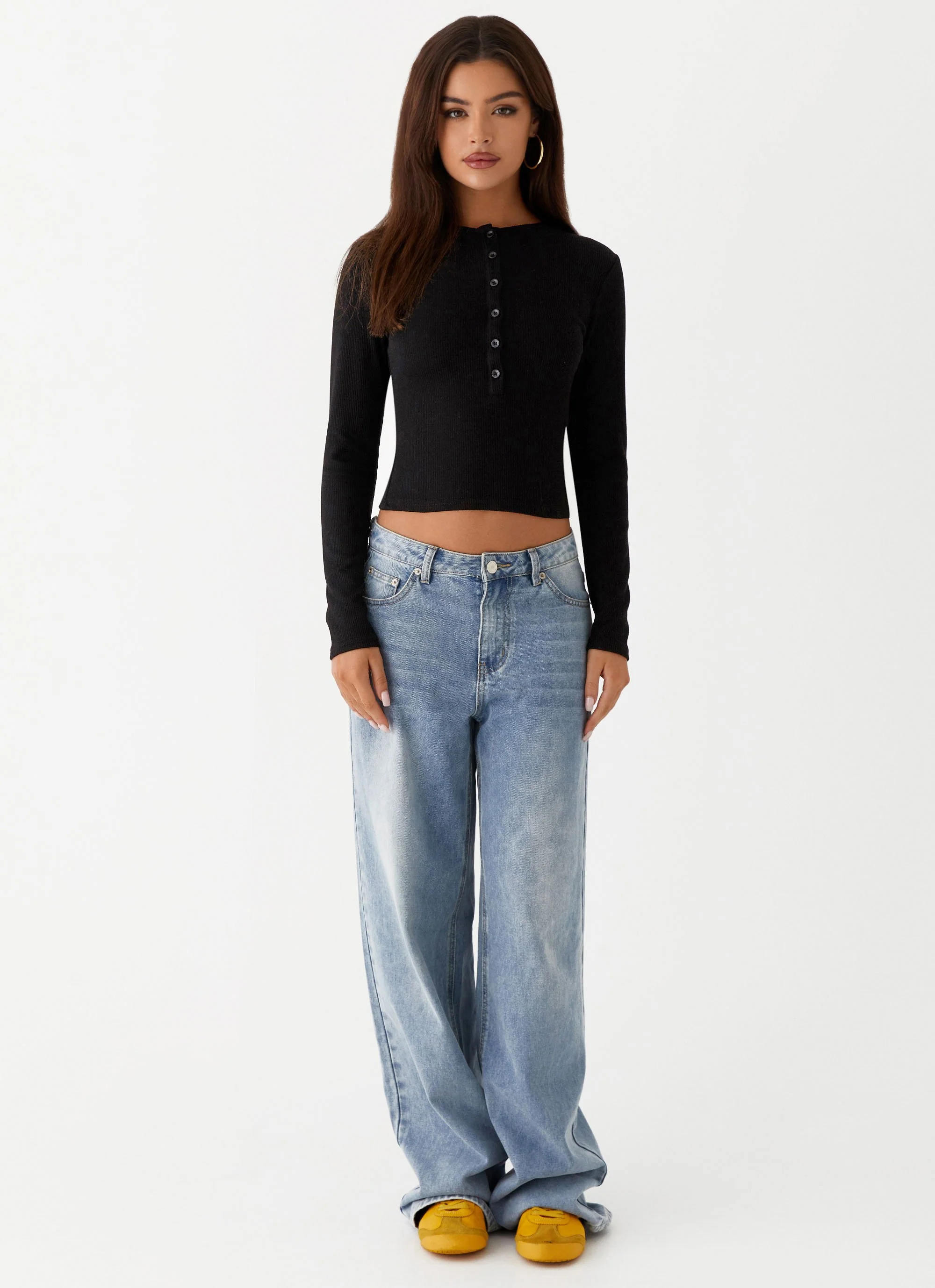 Kellie Long Sleeve Knit Top - Black - Image 2