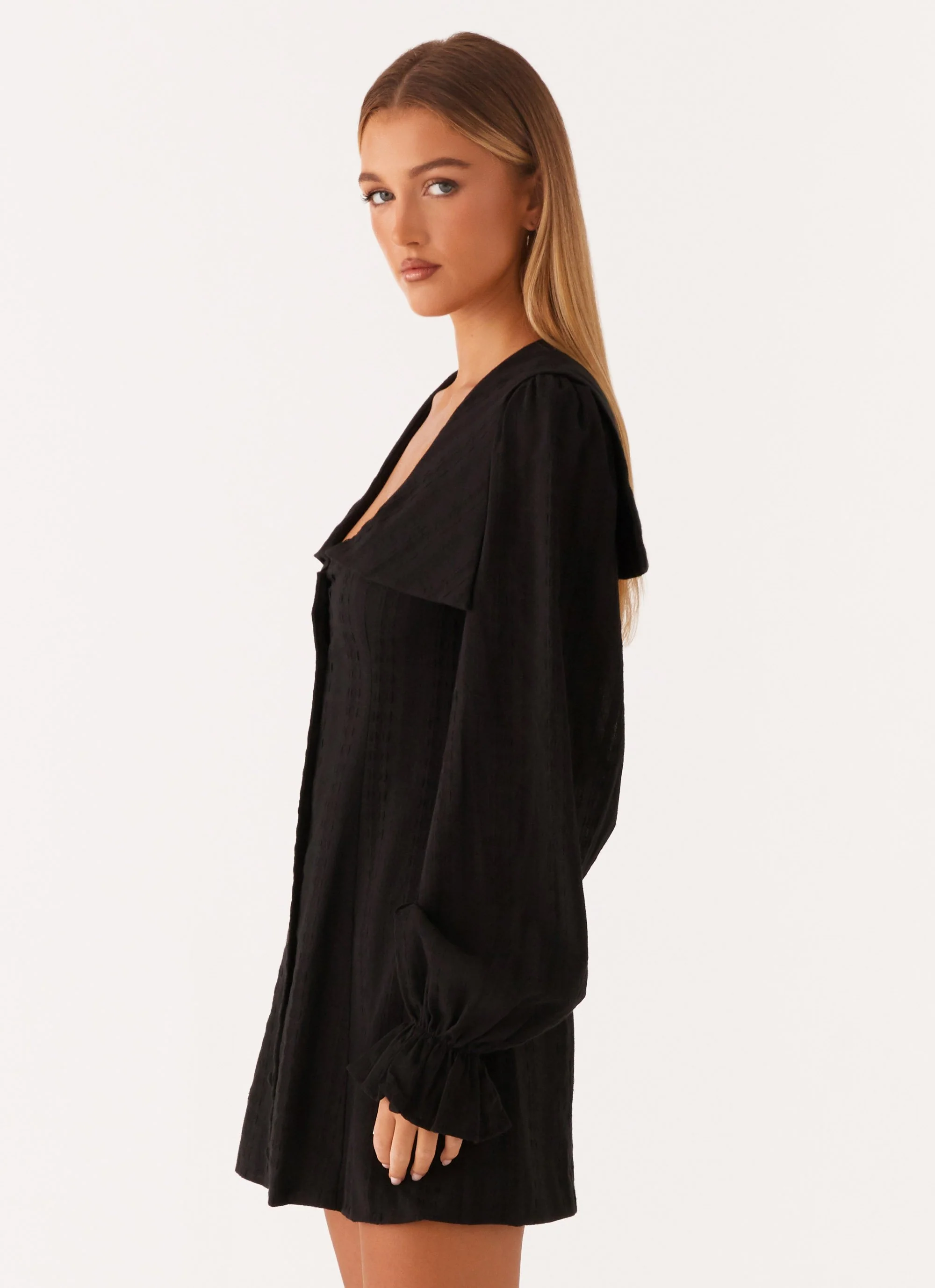 Kendrick Long Sleeve Mini Dress - Black - Image 3