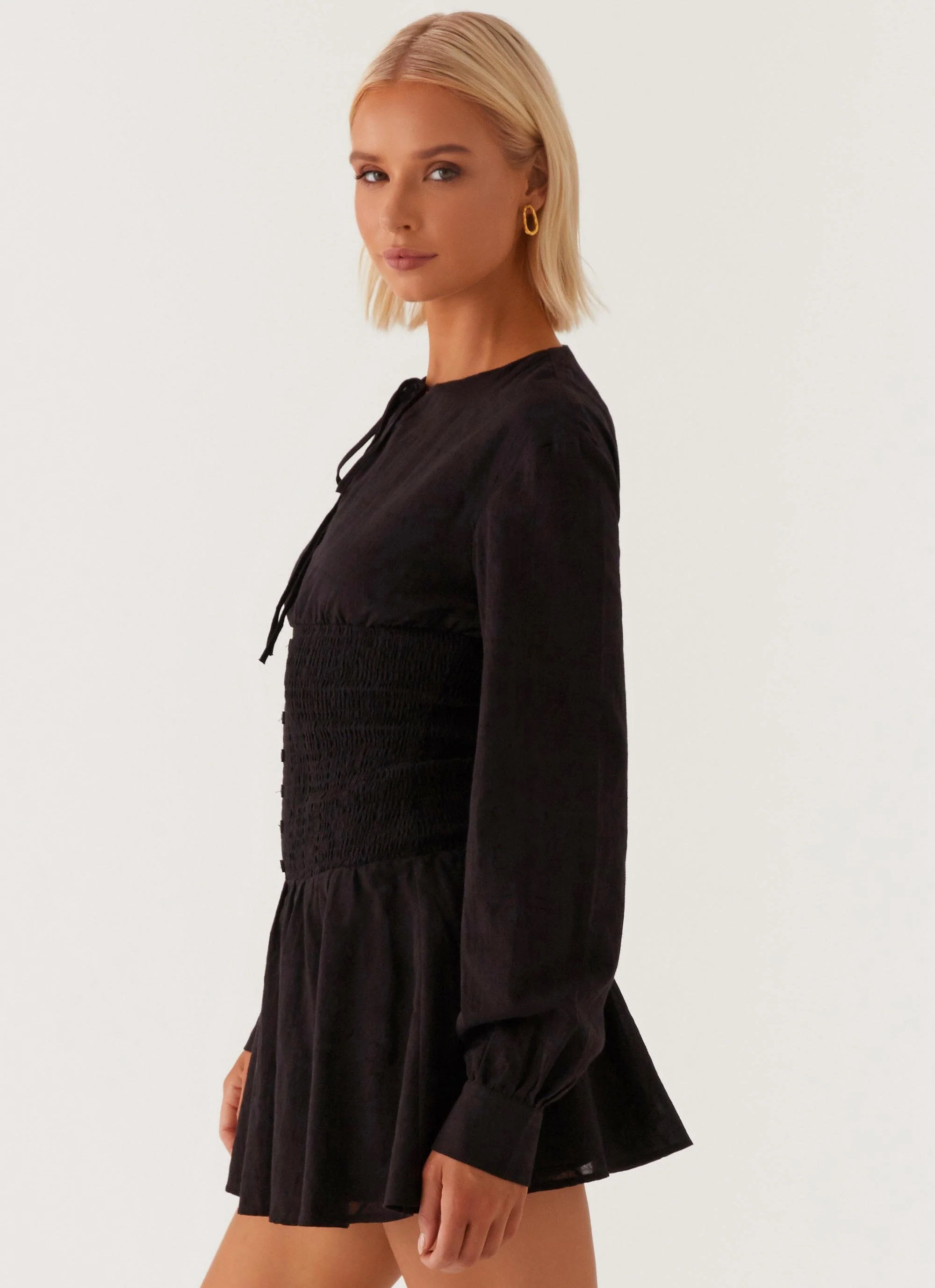 Kenzo Long Sleeve Mini Dress - Black - Image 3