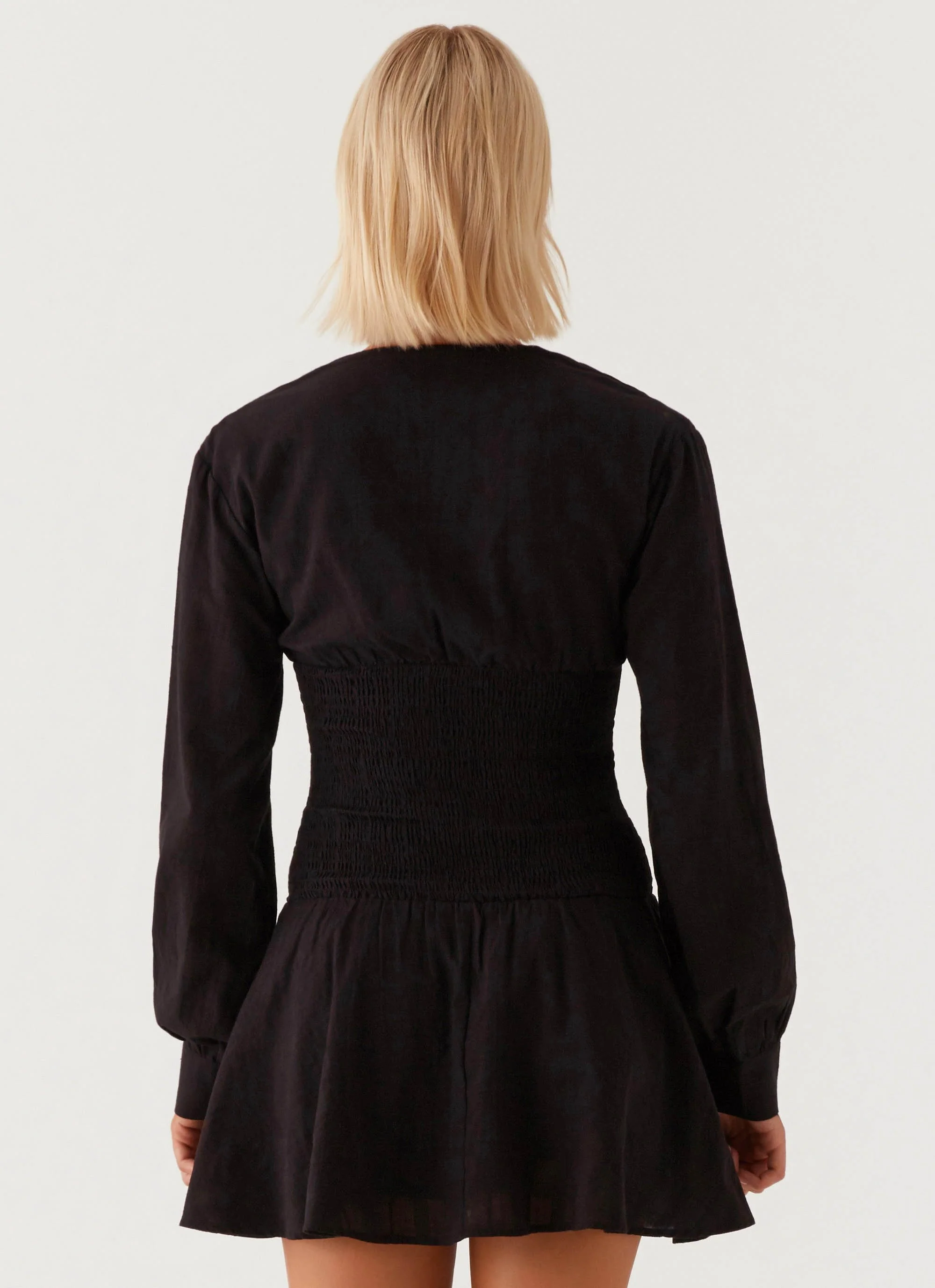 Kenzo Long Sleeve Mini Dress - Black - Image 4