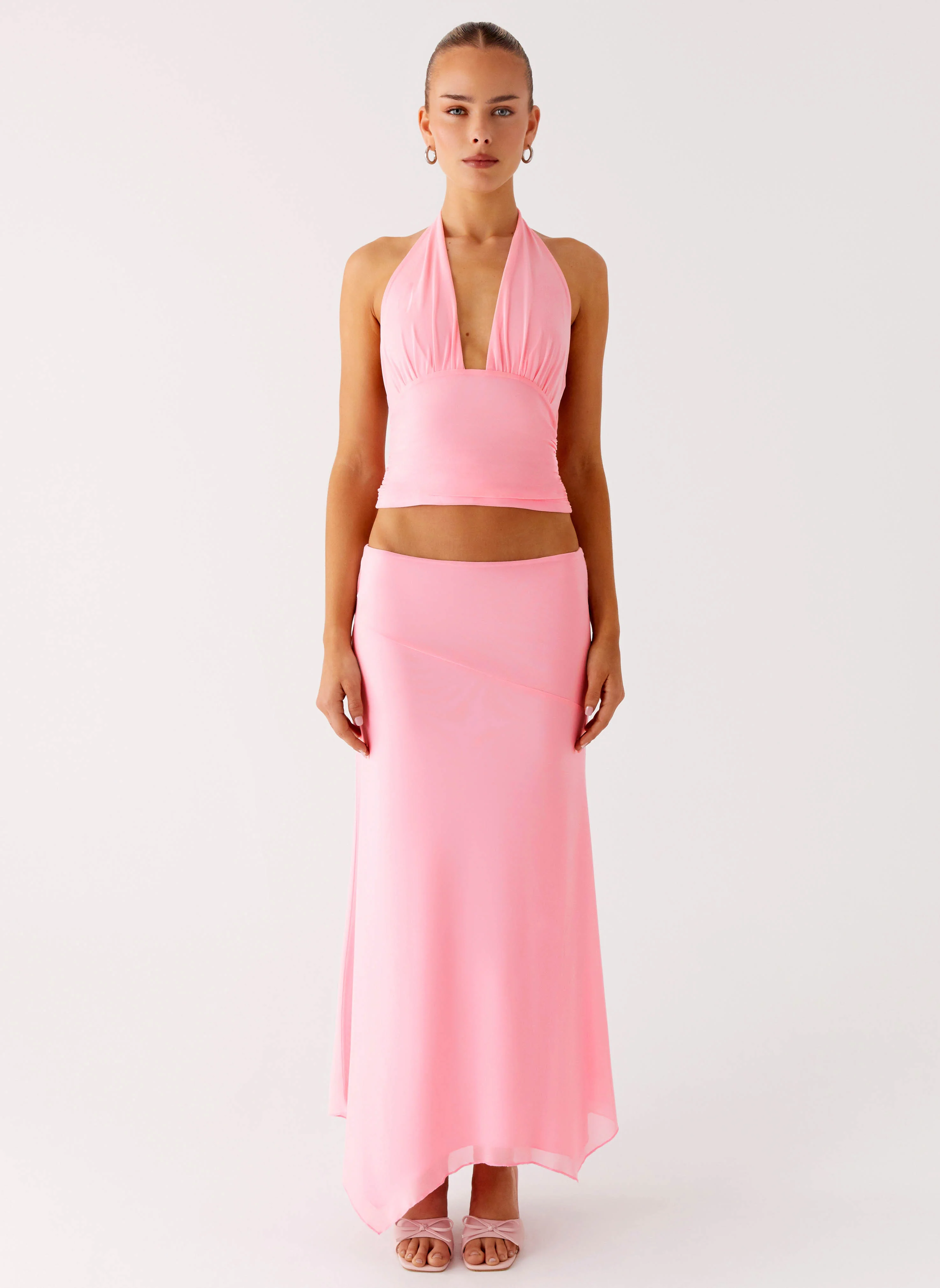 Kerrie Hanky Midi Skirt - Baby Pink - Image 2