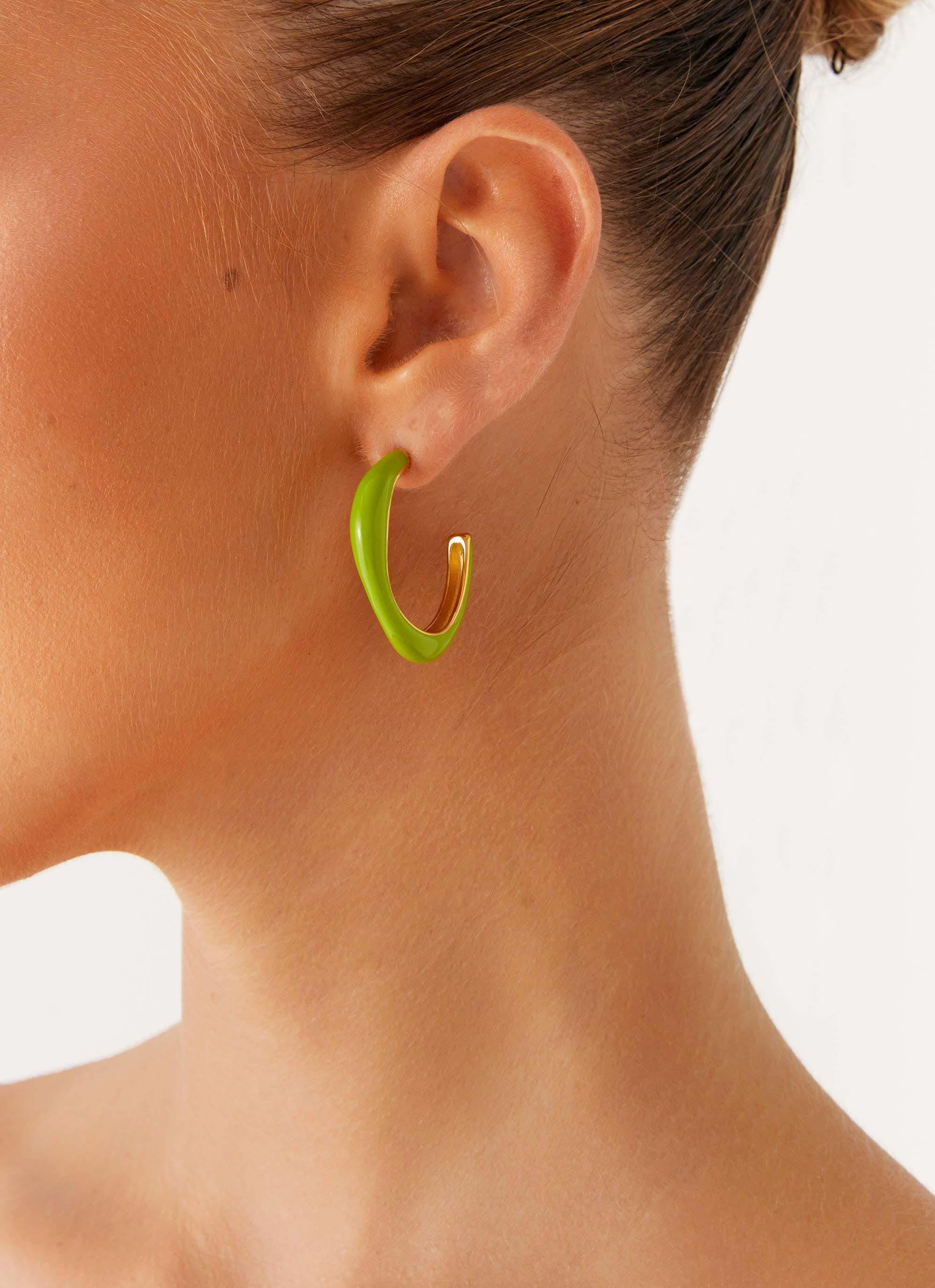 Keyon Earrings - Green - Image 2