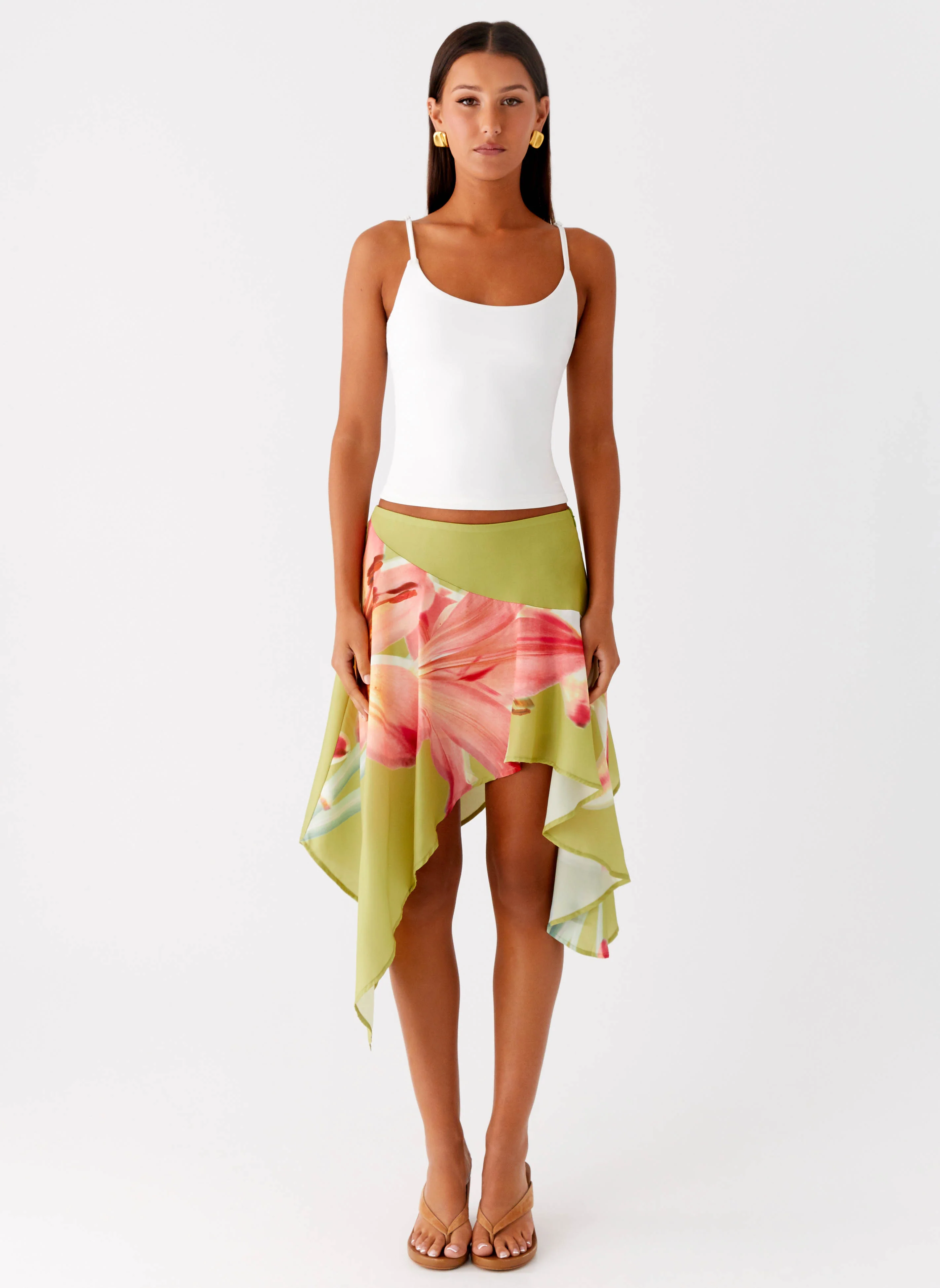 Kia Low Rise Asymmetrical Midi Skirt - Jungle Floral - Image 6