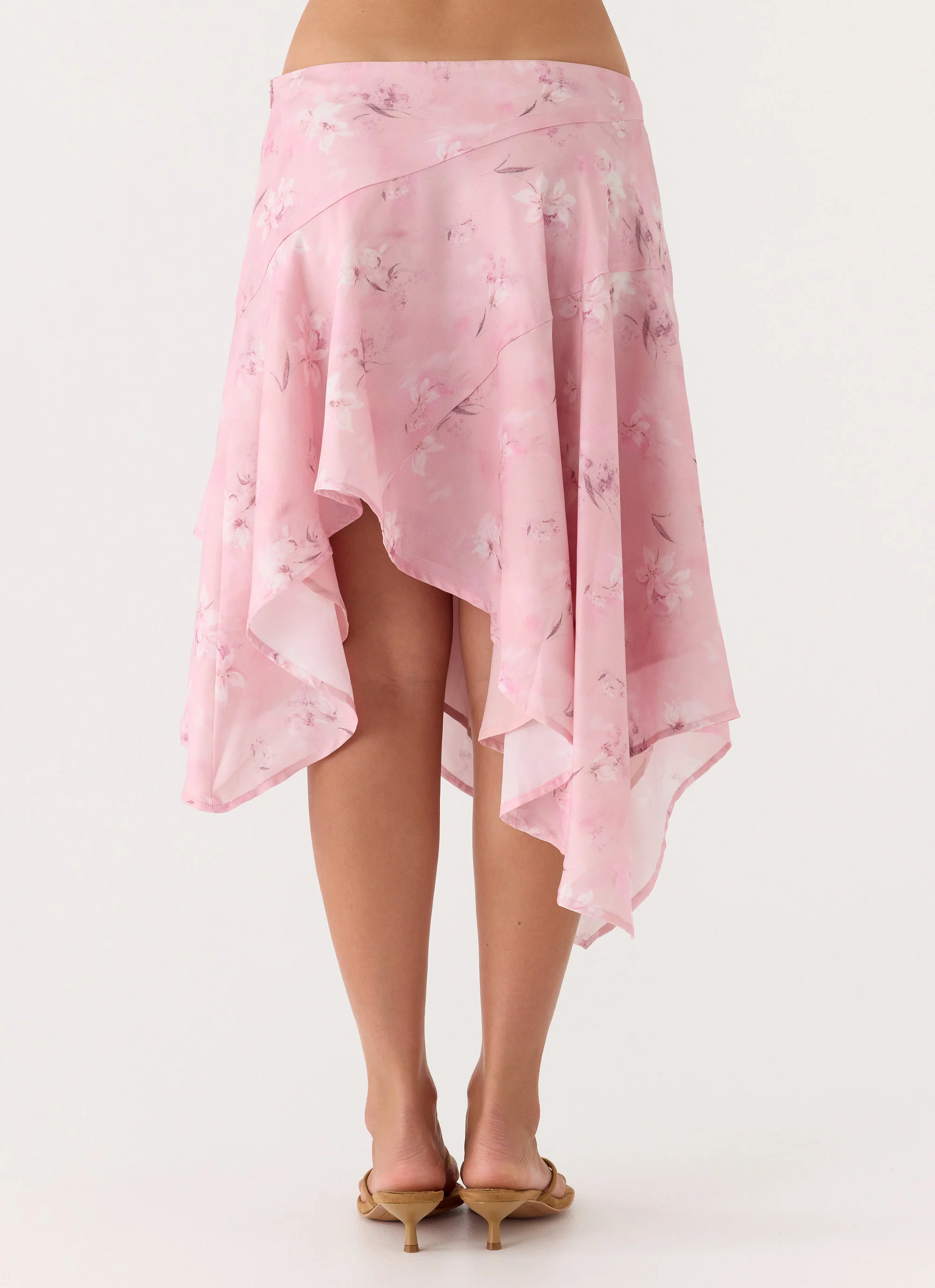 Kia Low Rise Asymmetrical Midi Skirt - Vintage Floral - Image 4