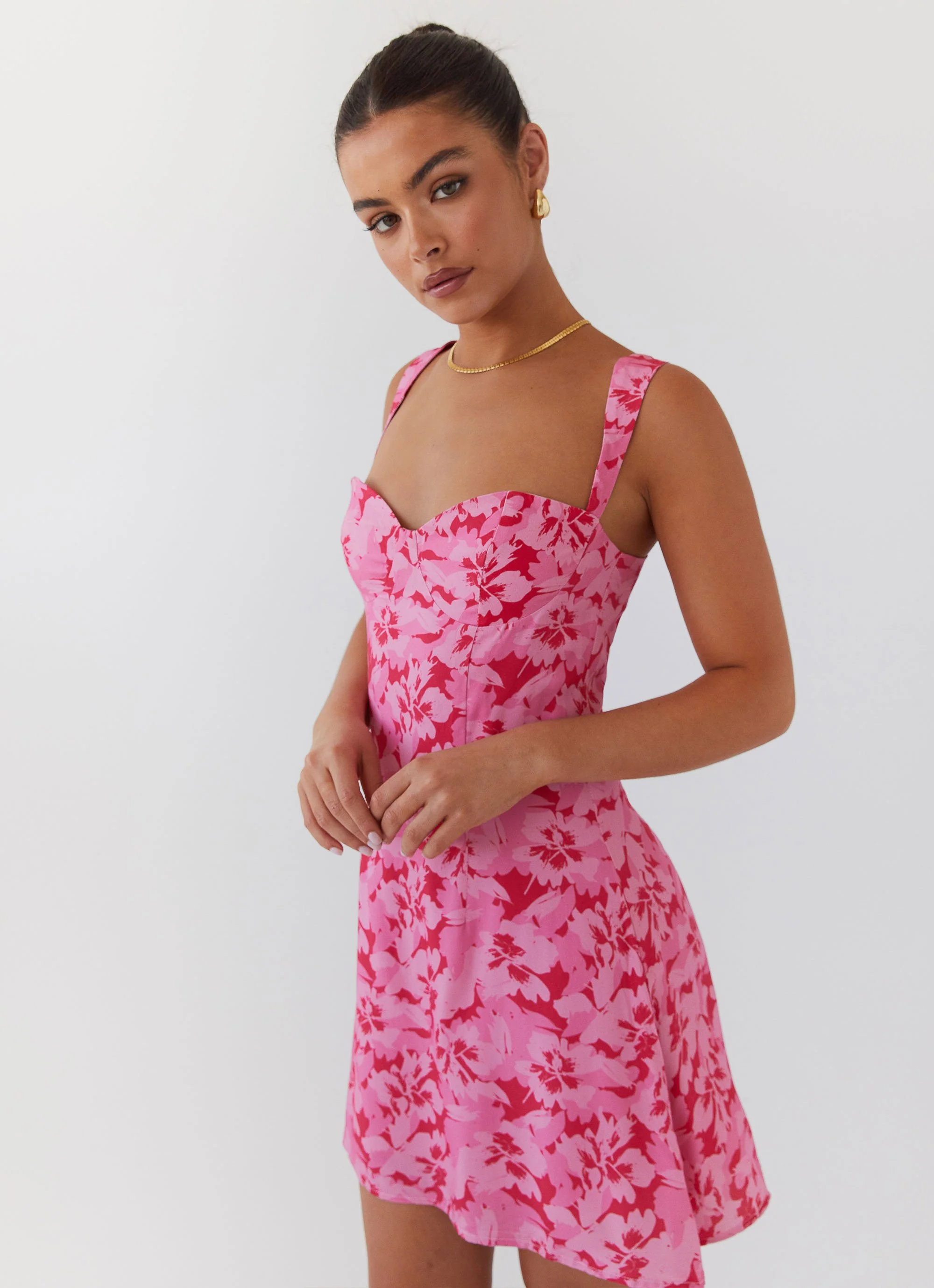 Kiah Bustier Mini Dress - Cherry Blossom - Image 3
