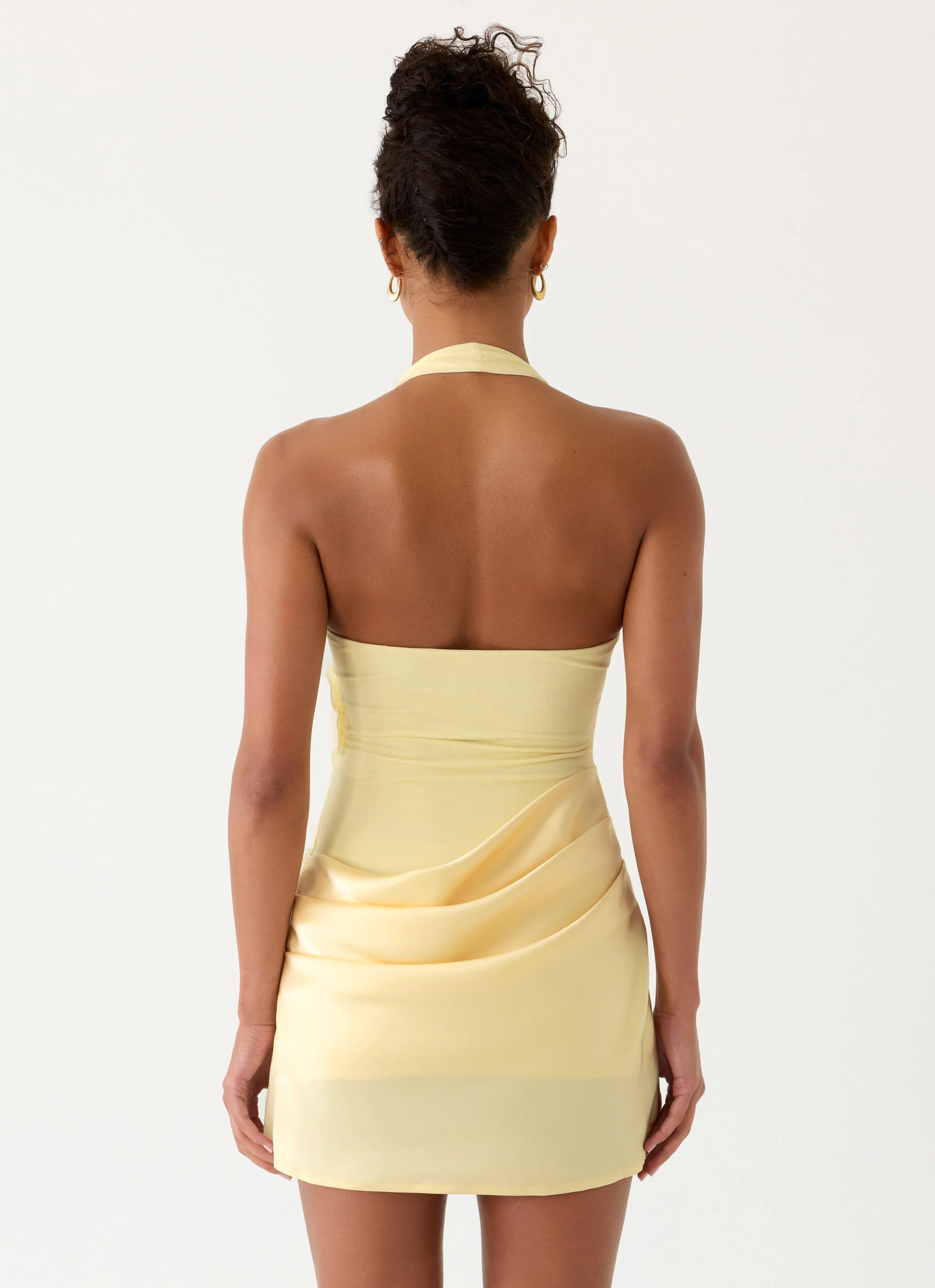 Kimana Halter Mini Dress - Yellow - Image 6